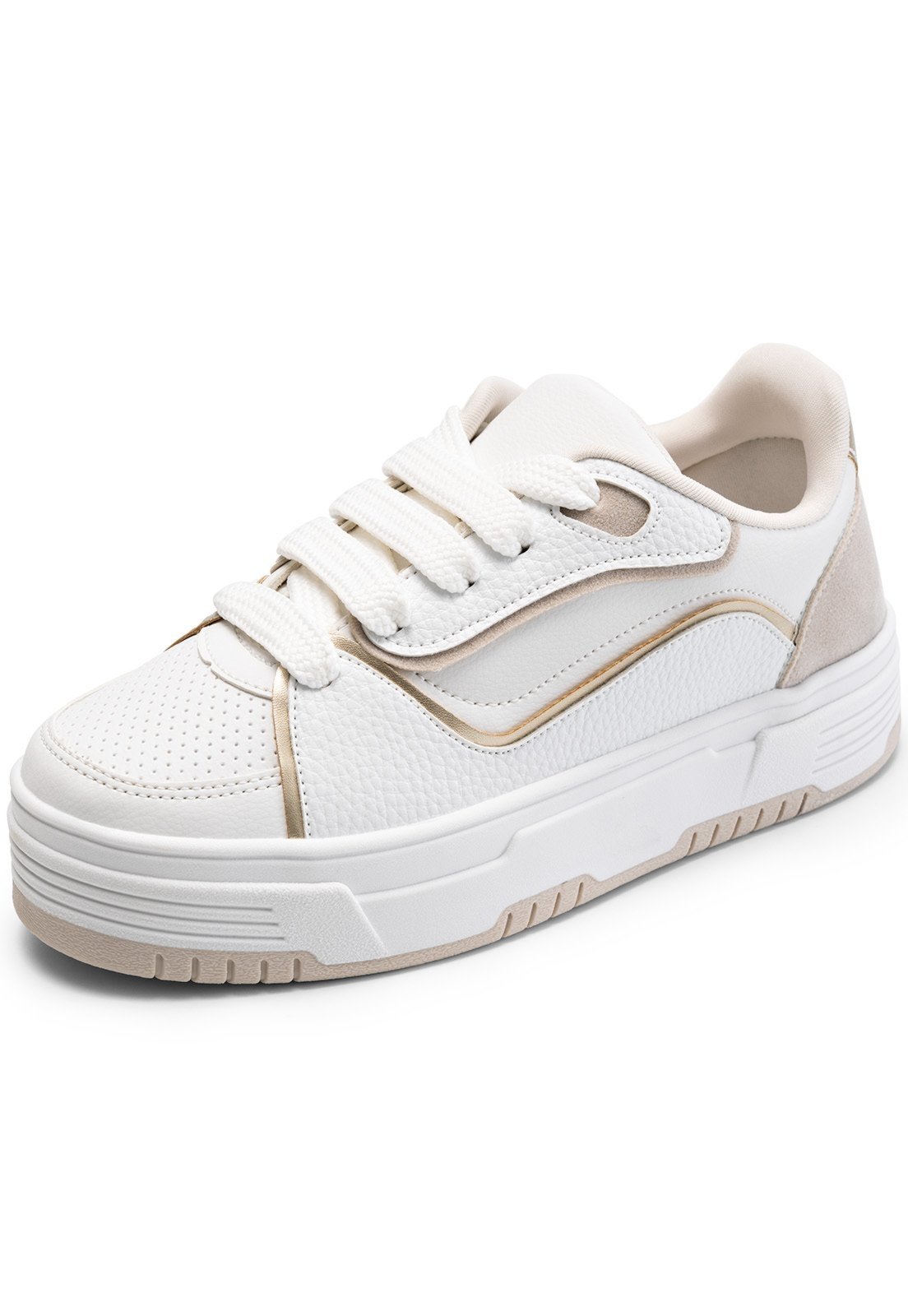 Tênis Feminino Lumiss Flatform Casual Confortável Blogueira Branco