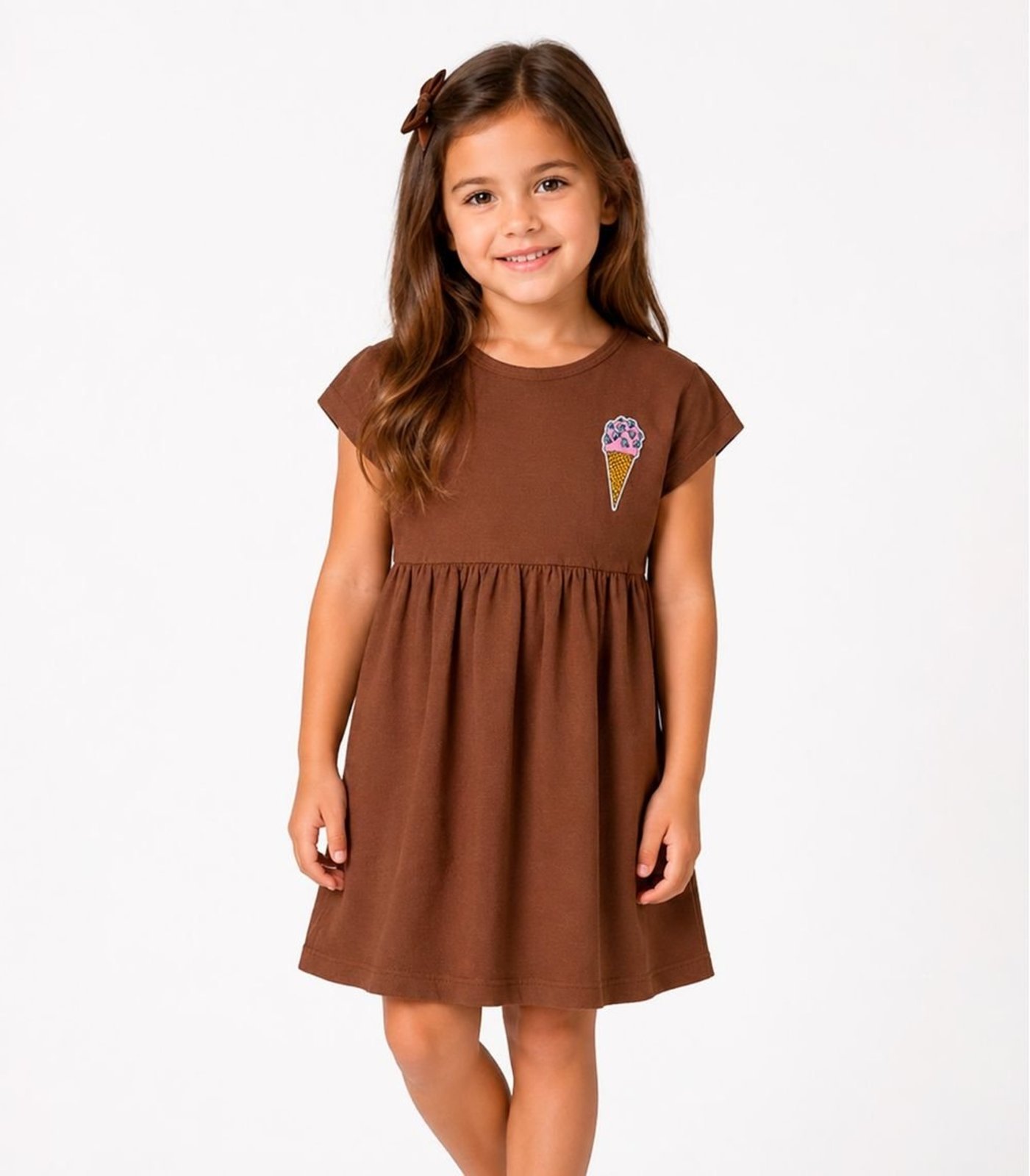 Infantil - Vestido Com Termocolante Select Marrom