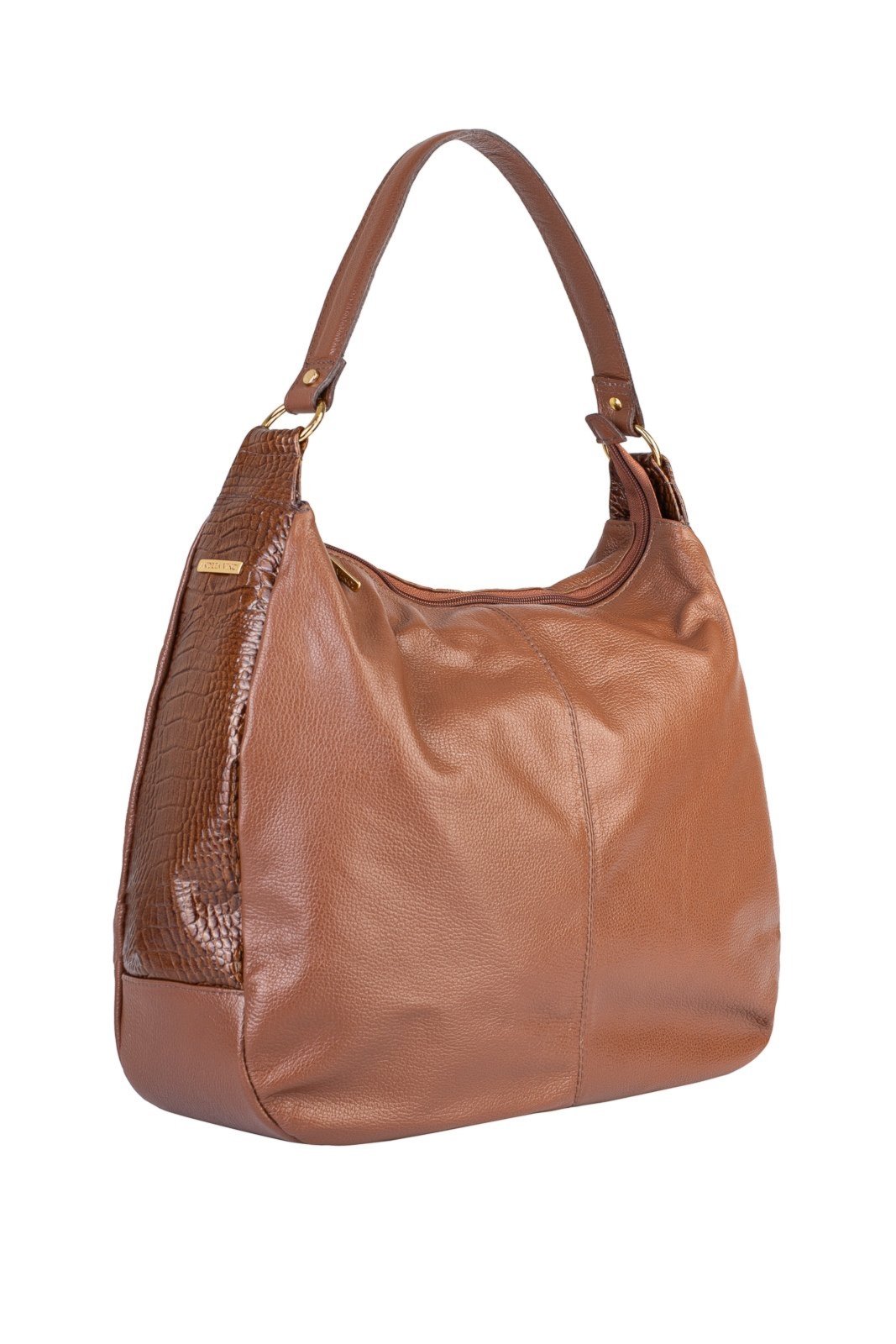Vista 3 Bolsa Andrea Vinci Saco Grande De Couro Liso Carla - Whisky vermelho Andrea Vinci vermelho