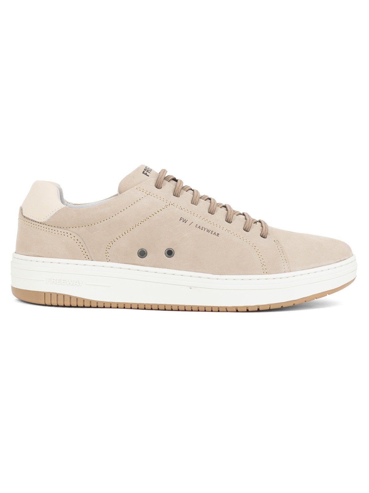 Tênis Masculino Freeway Casual Evo05 Confortável Cadarço Elástico Bege Taupe