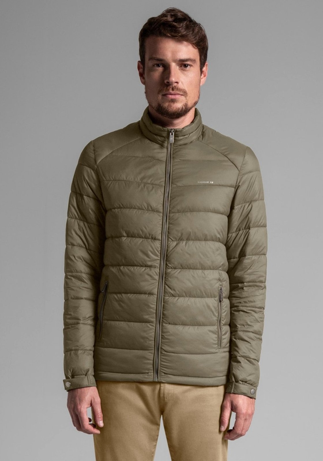 Jaqueta Puffer Em Nylon Com Zíper