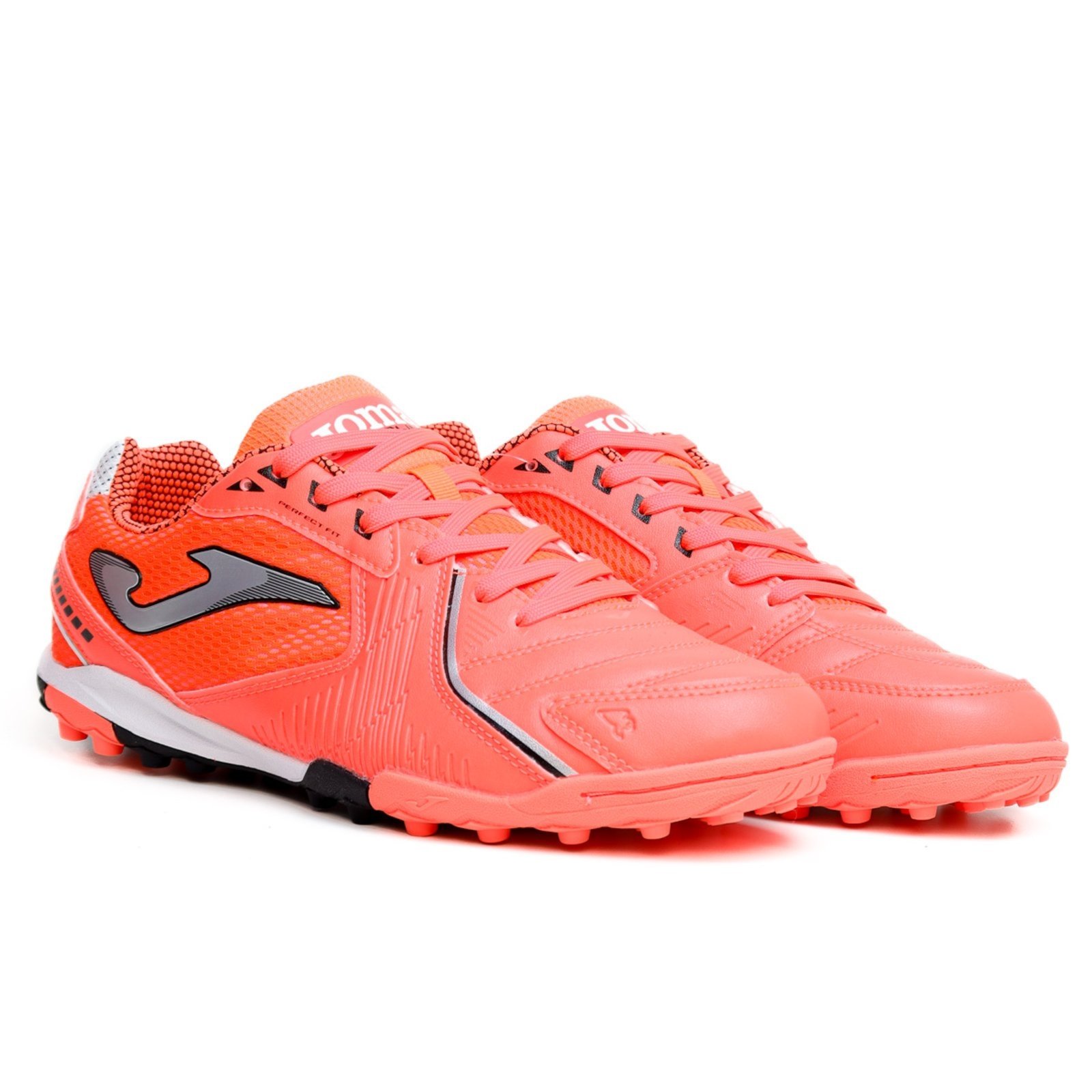 Vista 3 Chuteira Joma Dribling Society Branco coral Joma coral