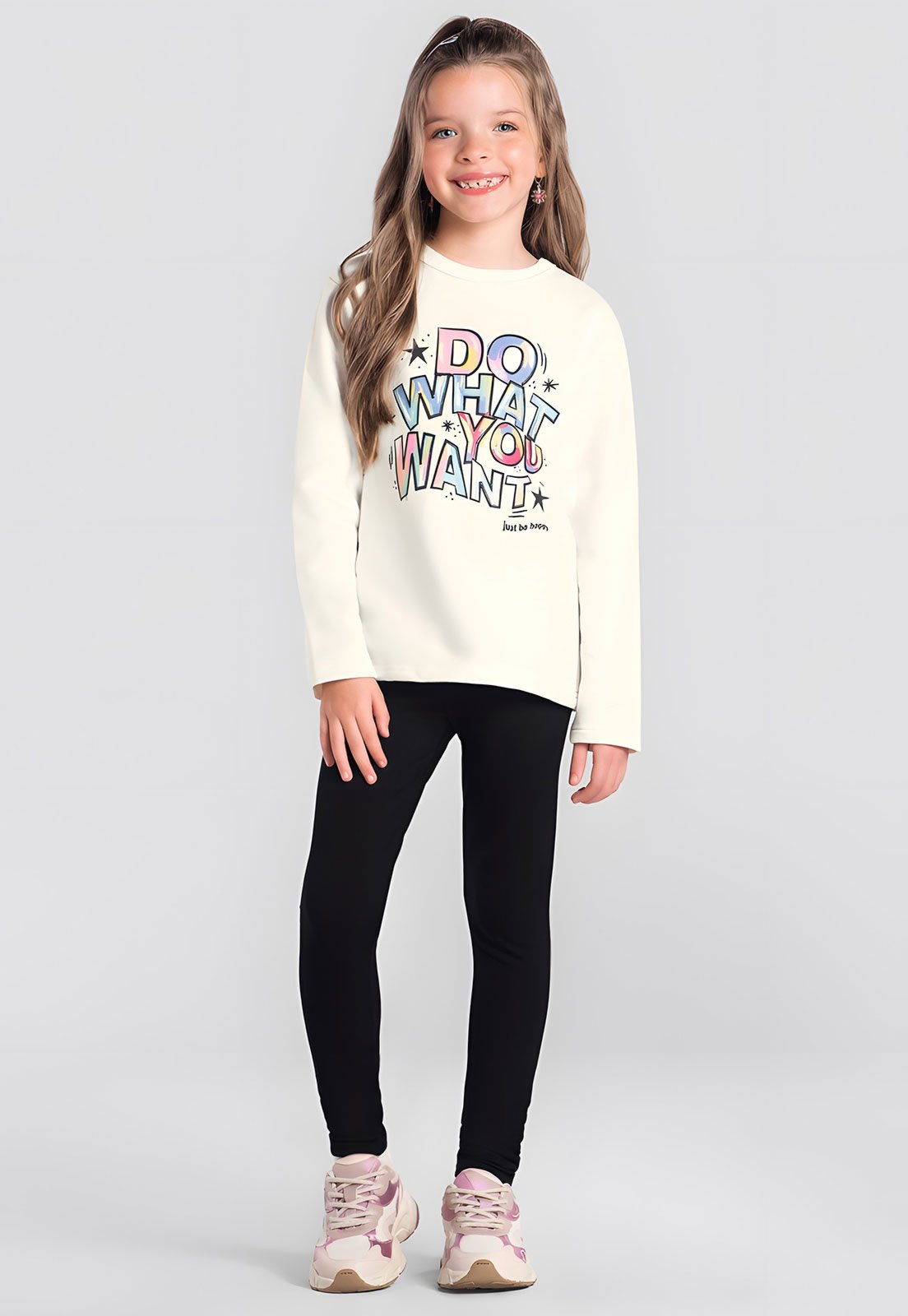 Infantil - Conjunto Brandili Estampa Do What You Want Branco