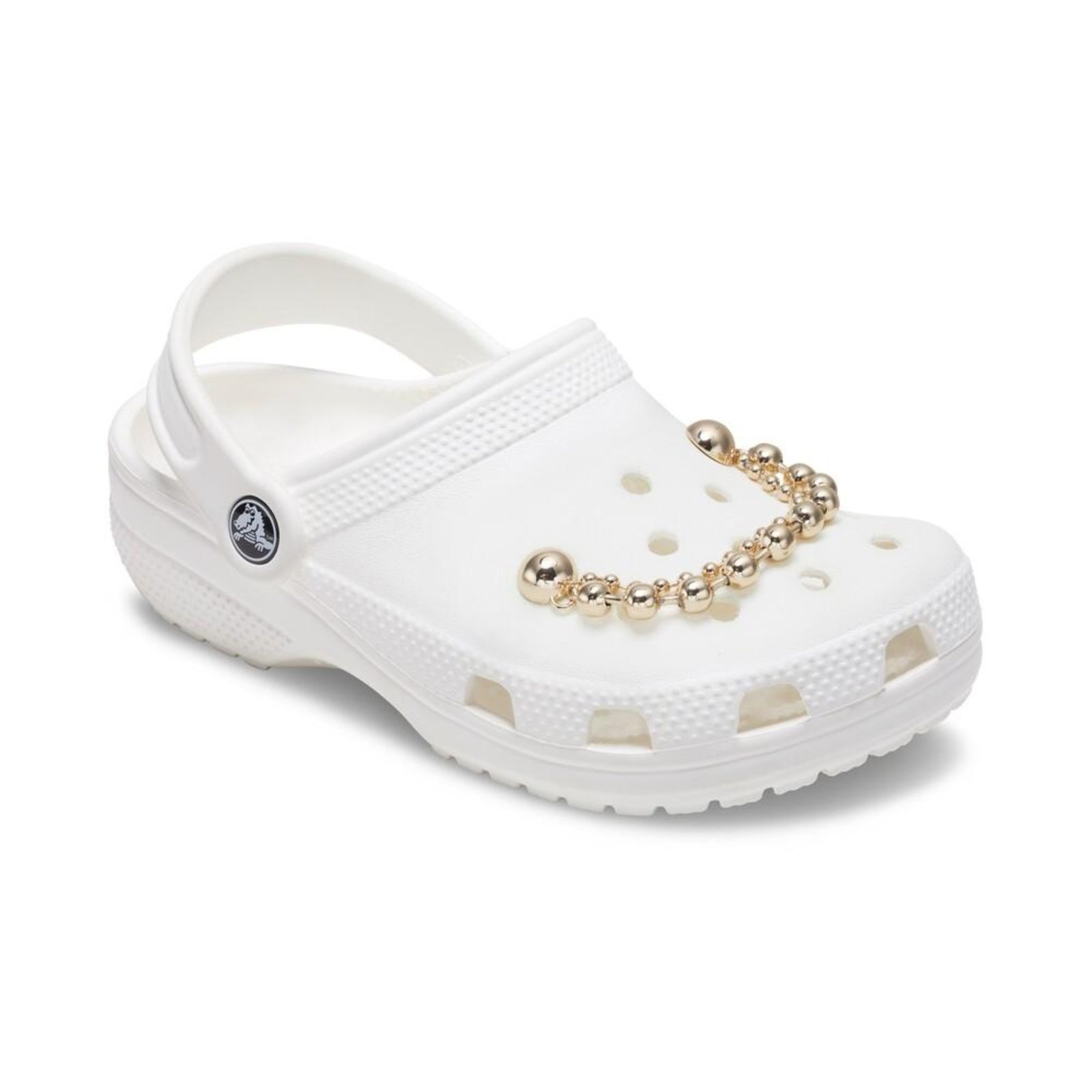 Vista 3 Infantil - Jibbitz™ Corrente Dupla Dourada Cristais Crocs branco