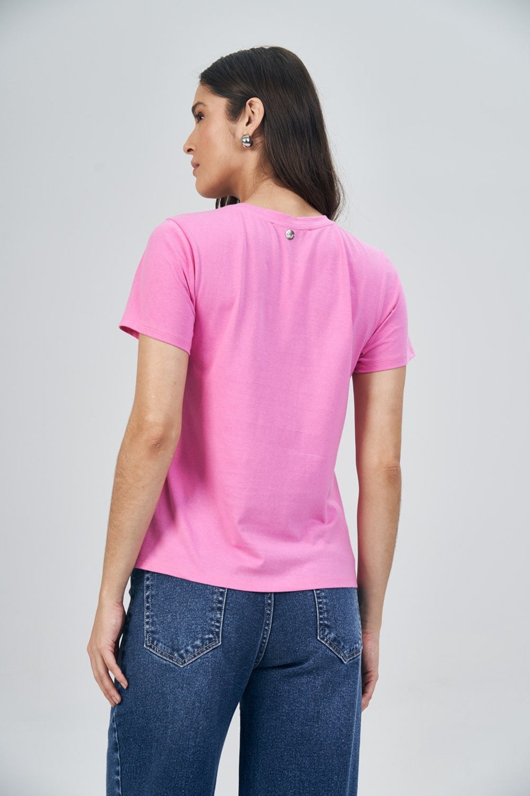 Vista 3 T-Shirt Basic Feminina Acostamento ACT FEMININO rosa ACT FEMININO rosa