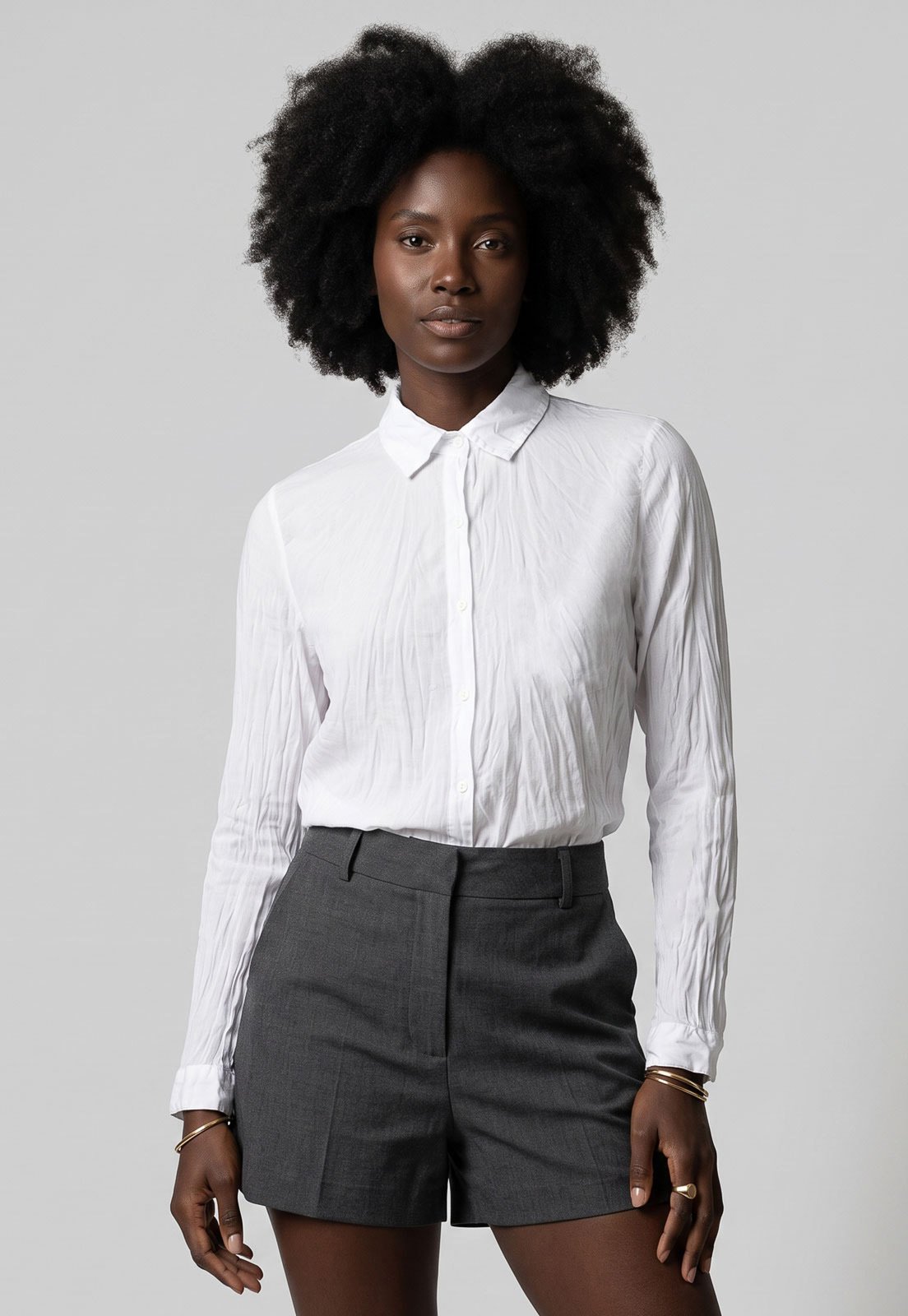 Camisa Feminina Cantão Voil Clássica Branca