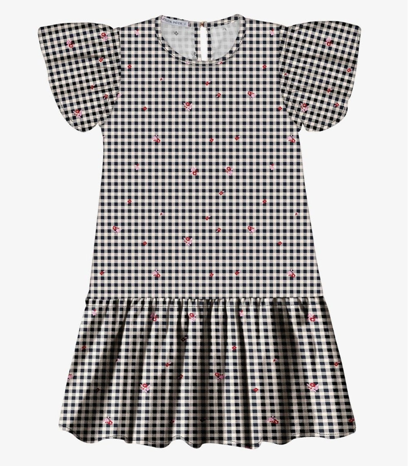 Infantil - Vestido Popeline Estampado Trick Nick Azul