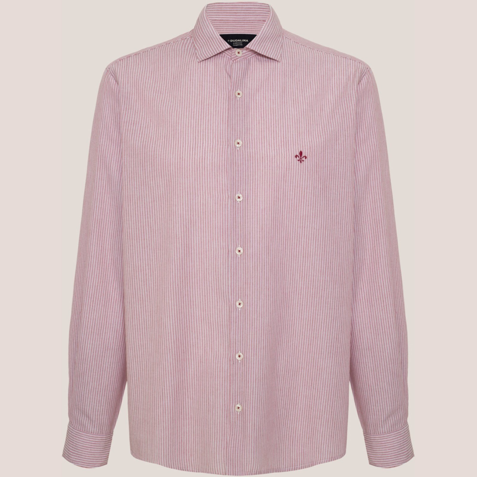 Camisa Slim Dudalina Micro Vichy Ve26 Vermelho Masculino