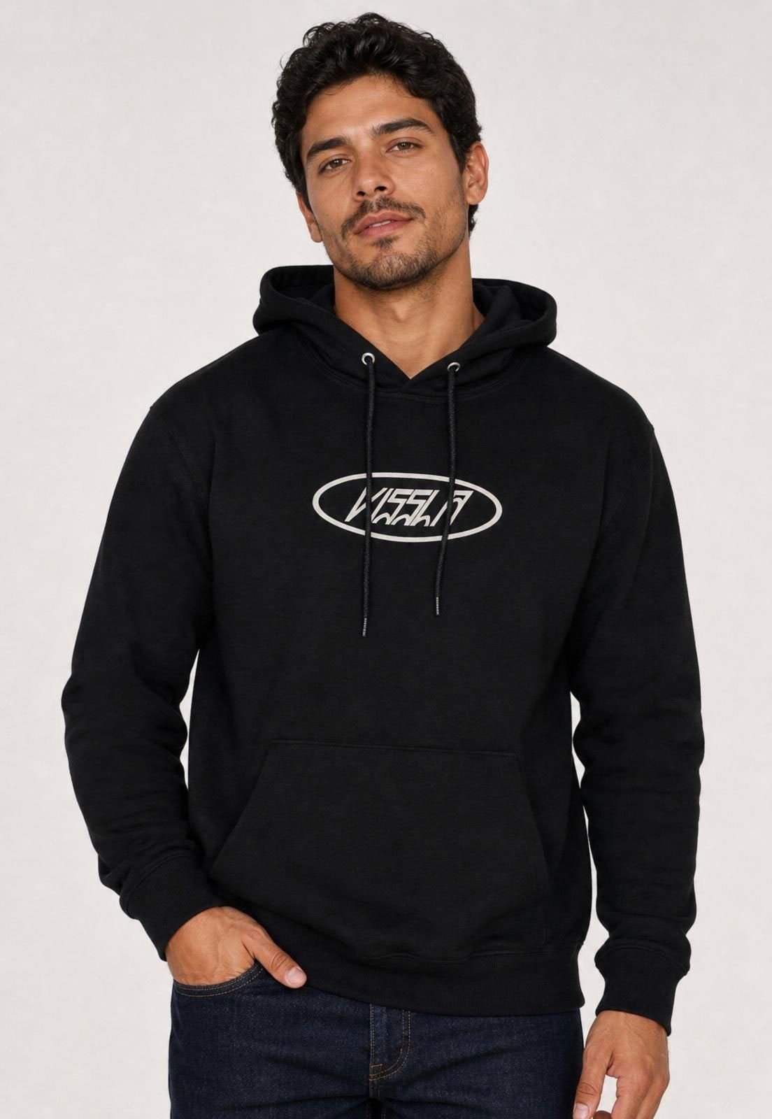 Blusa de Moletom Masculina Vissla Capuz Preta