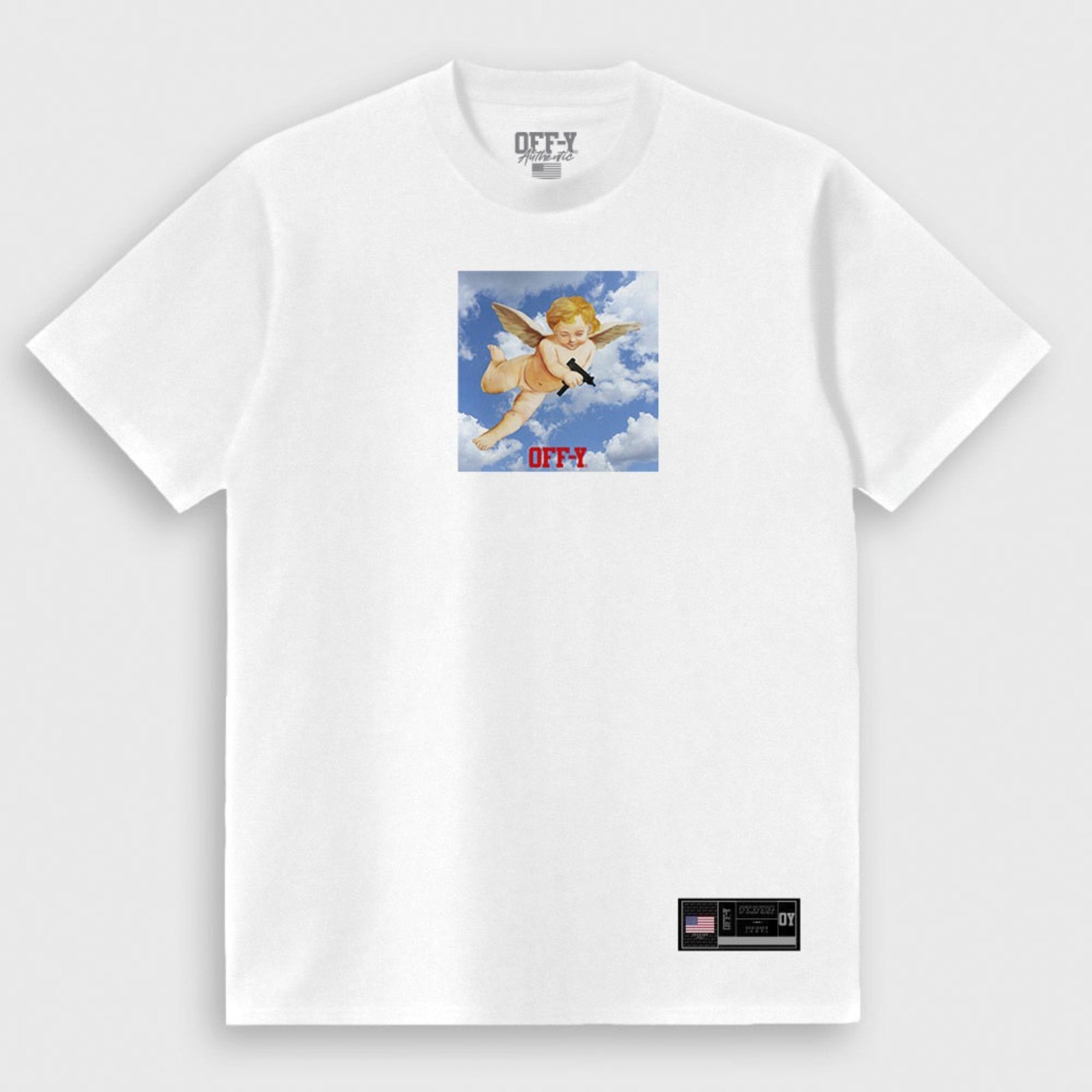 Camiseta Oversized Streetwear Guardian Angel II Branco Off-Y