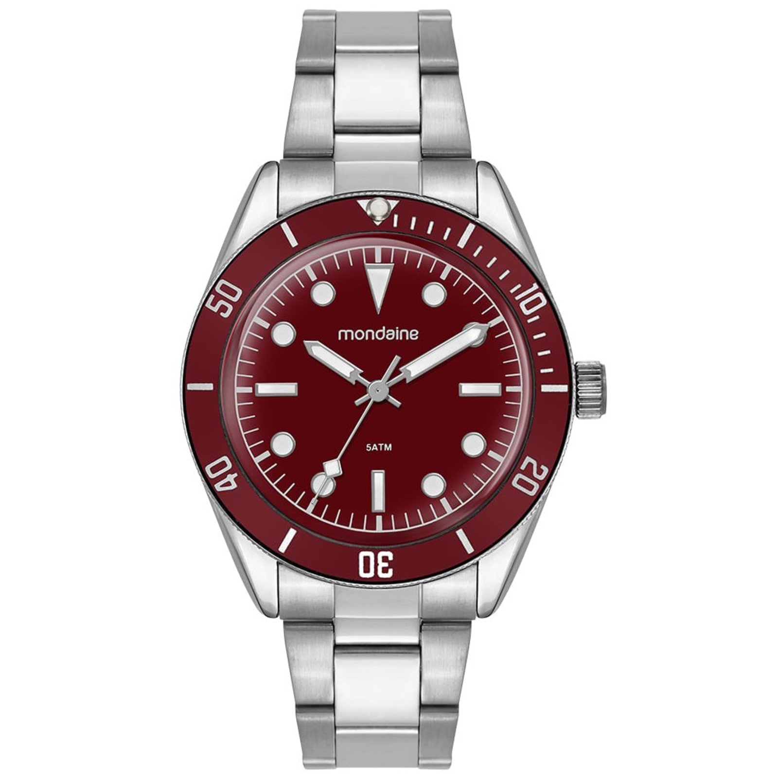 Relógio Mondaine Masculino Vidro Dome Mostrador Vermelho Mondaine