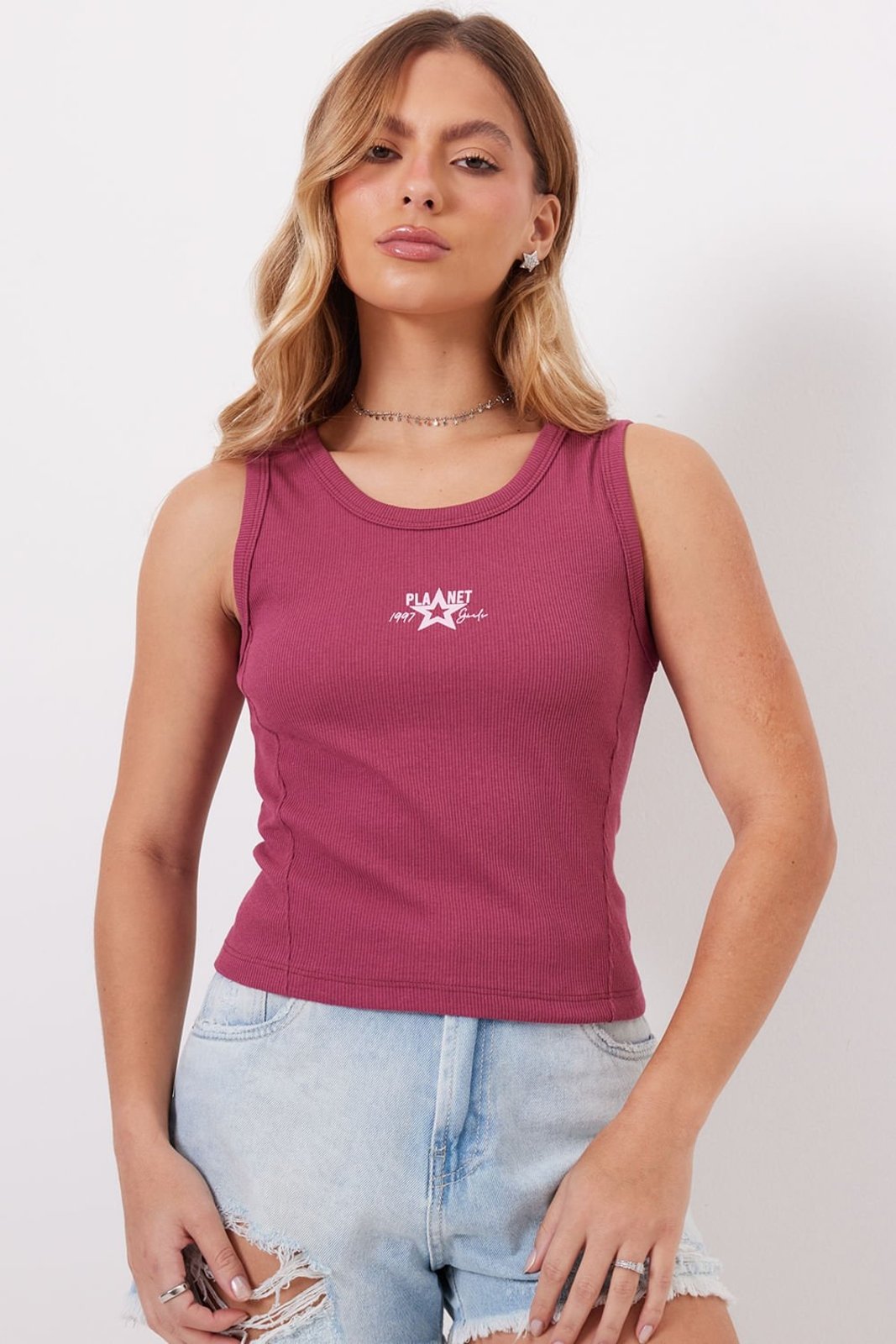 Regata Feminina Canelada Planet Girls Rosa