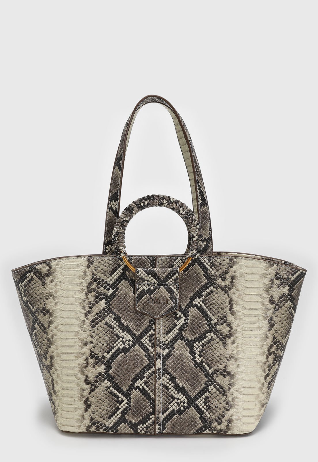 Bolsa Feminina Santa Lolla Animal Print Cobra Bege