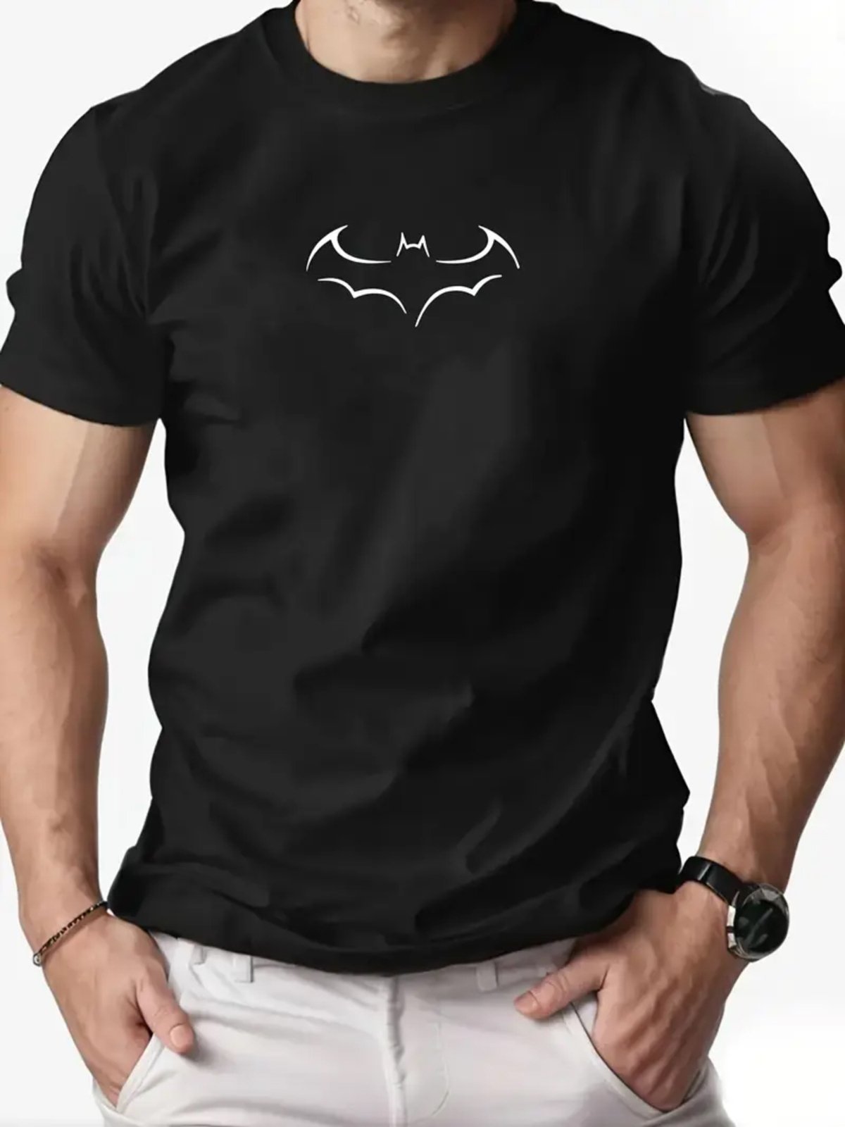 Camiseta Estampada Bat Icon Safira Moda Algodão Preta