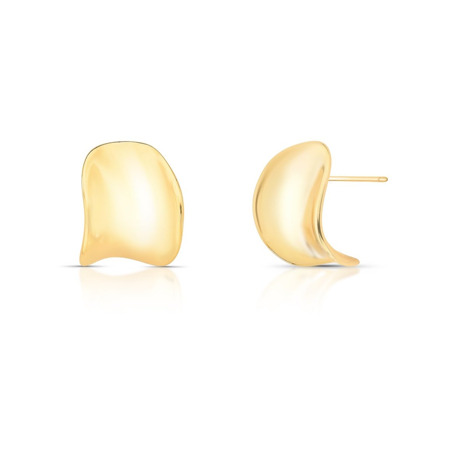 Infantil - Brinco Argola Lisa Curva M Semijoia Banhada a Ouro 18K Ania Store
