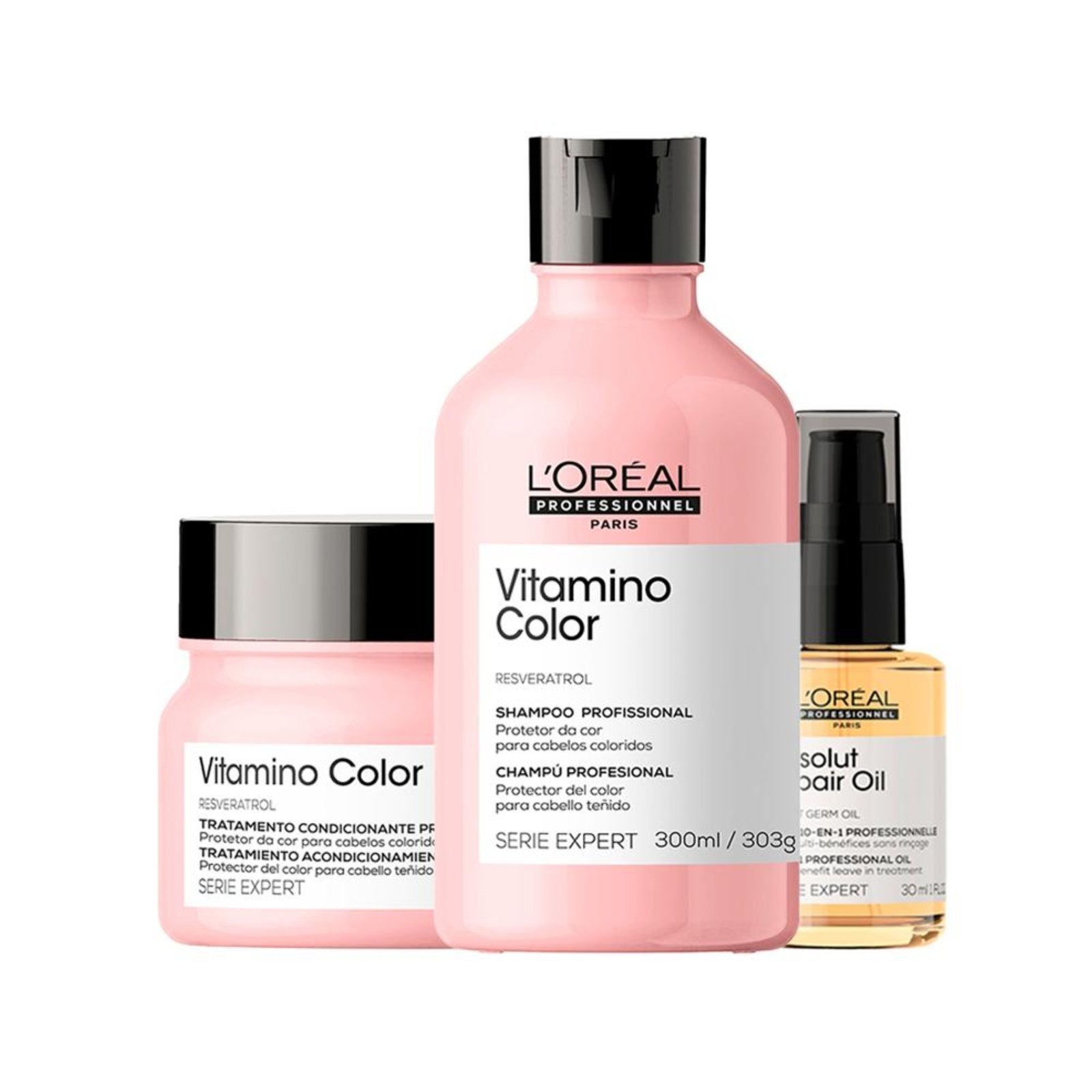 Kit L'Oréal Vitamino Color: Shampoo, Máscara e Óleo 10 In 1