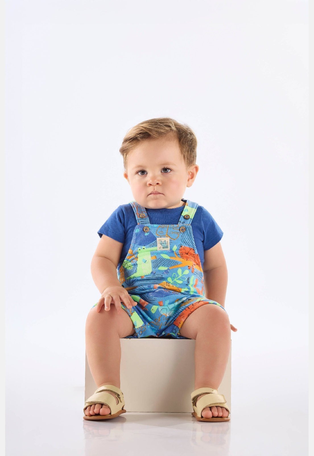 Vista 2 Infantil - Conjunto com Jardineira e Body Up Baby azul Up Baby azul