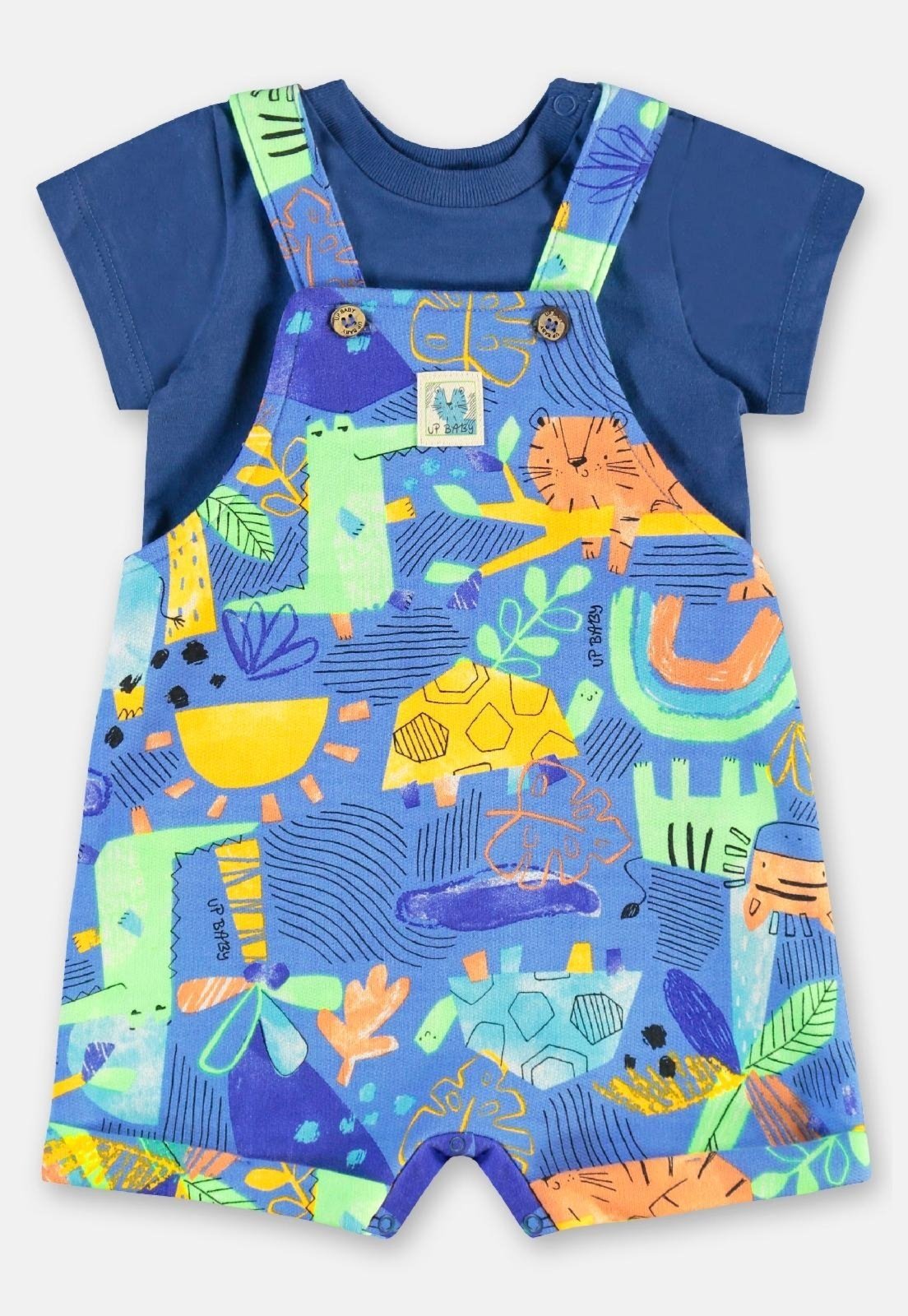 Vista 3 Infantil - Conjunto com Jardineira e Body Up Baby azul Up Baby azul