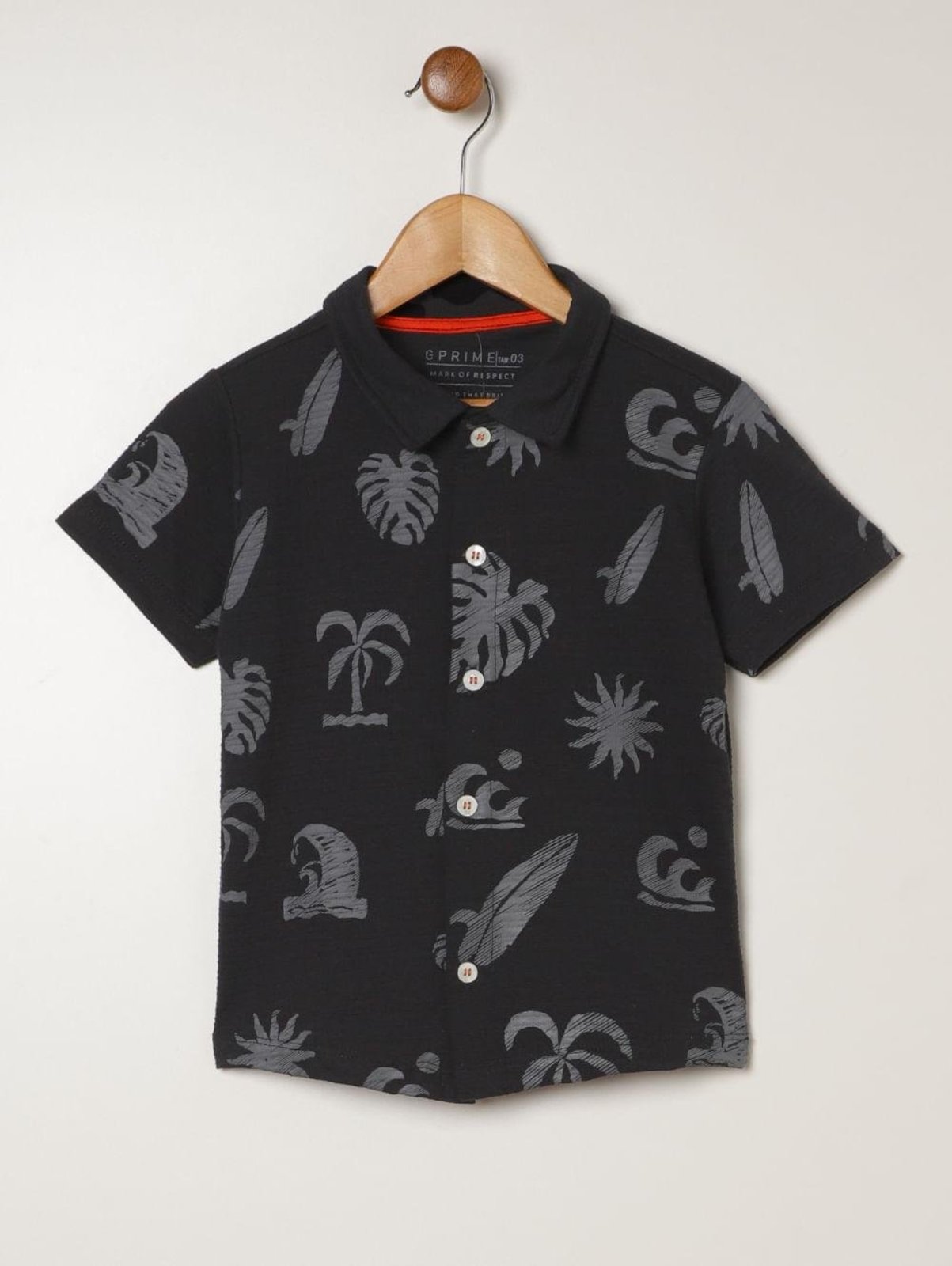Infantil - Camisa Estampada Para Menino - PRETO