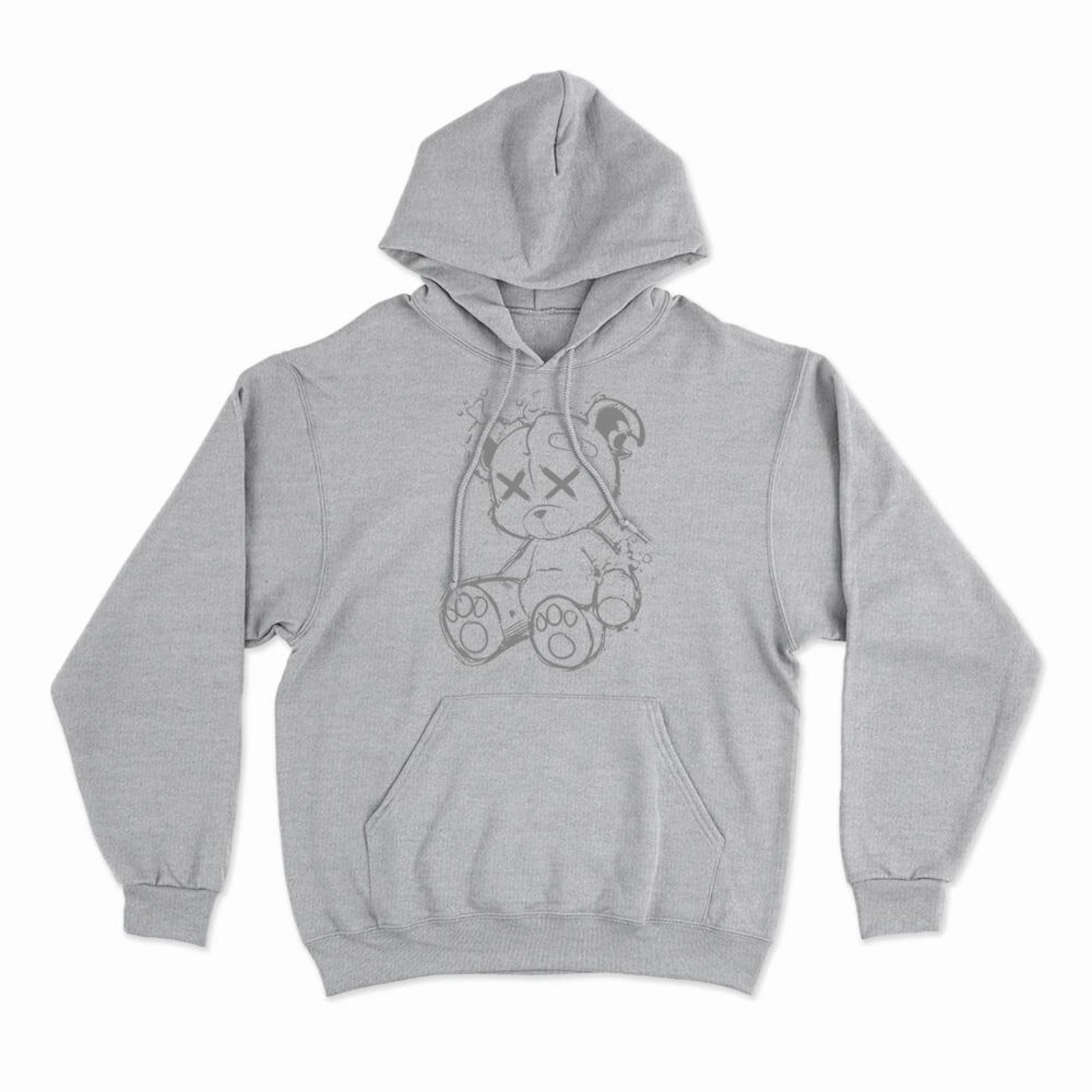 Moletom Com Capuz Tired Bear - Mescla Cinza - Casual - Studio Geek