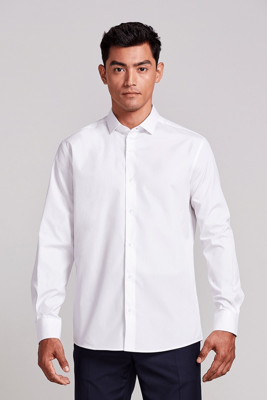 HIGHSTIL Camisa Social Lisa Algodão Pima Slim Fit – Branco