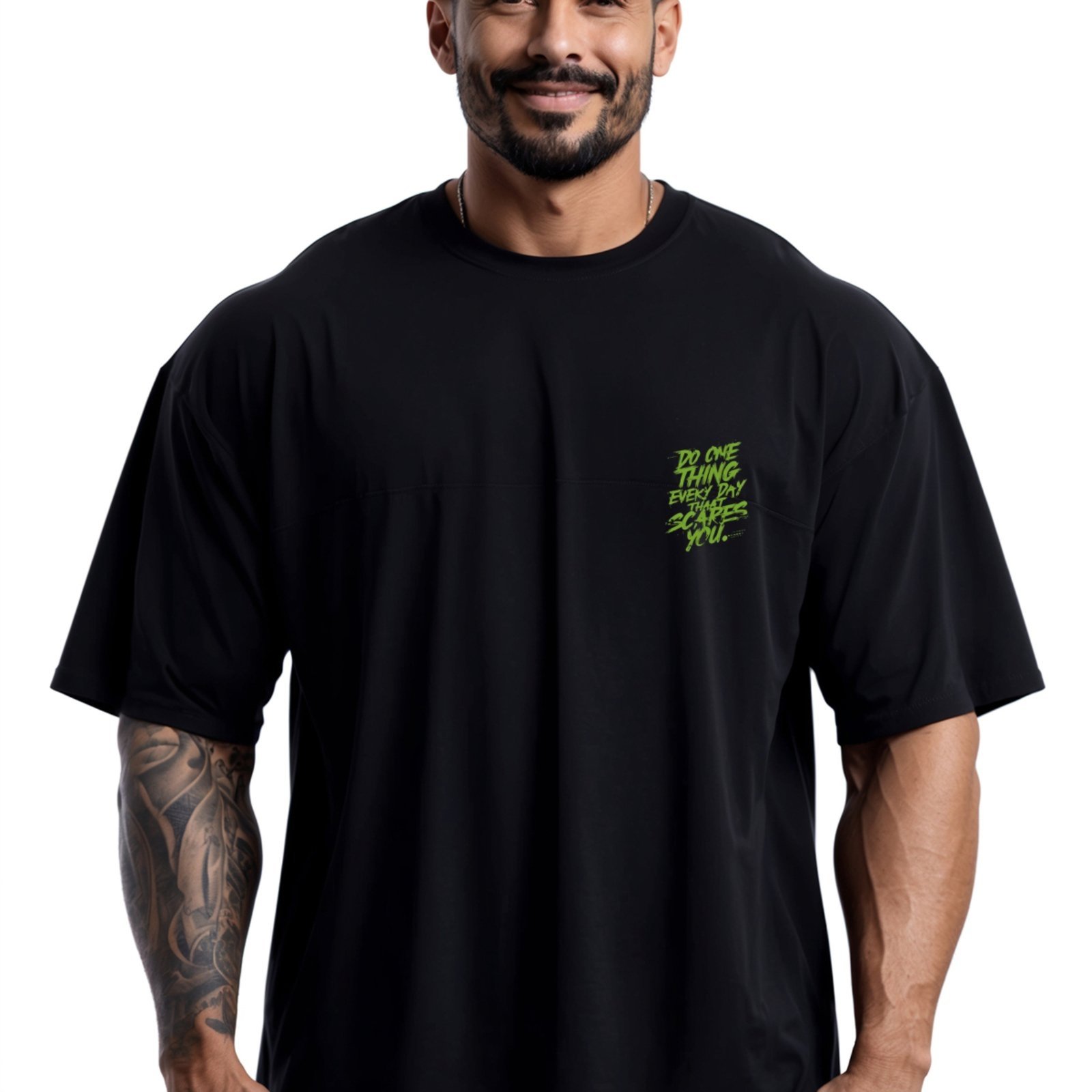 Camiseta Oversized Over Masculina Algodão Academia Preto