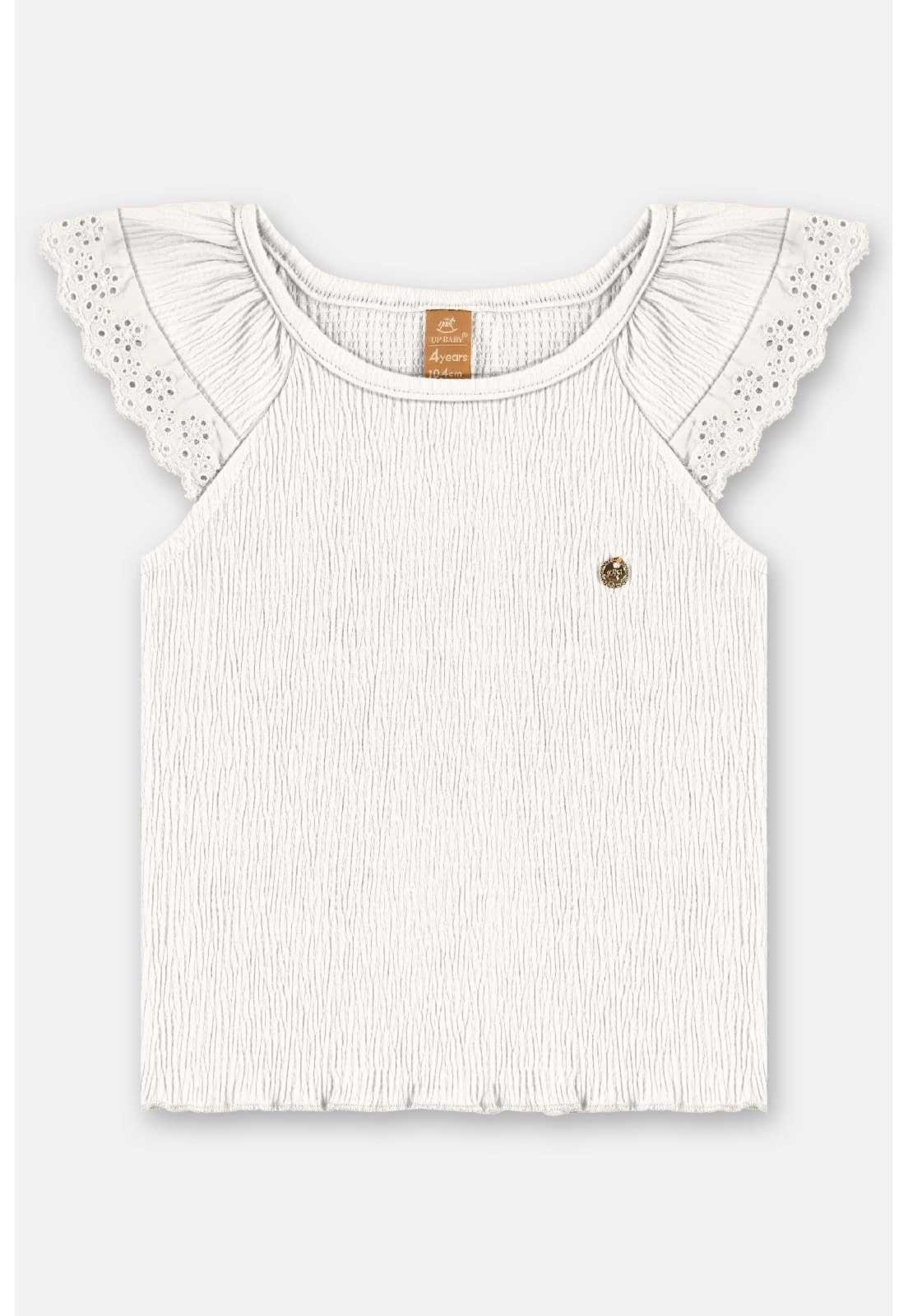 Vista 2 Infantil - Blusa em Algodão Texturizado Up Baby rosa Up Baby rosa