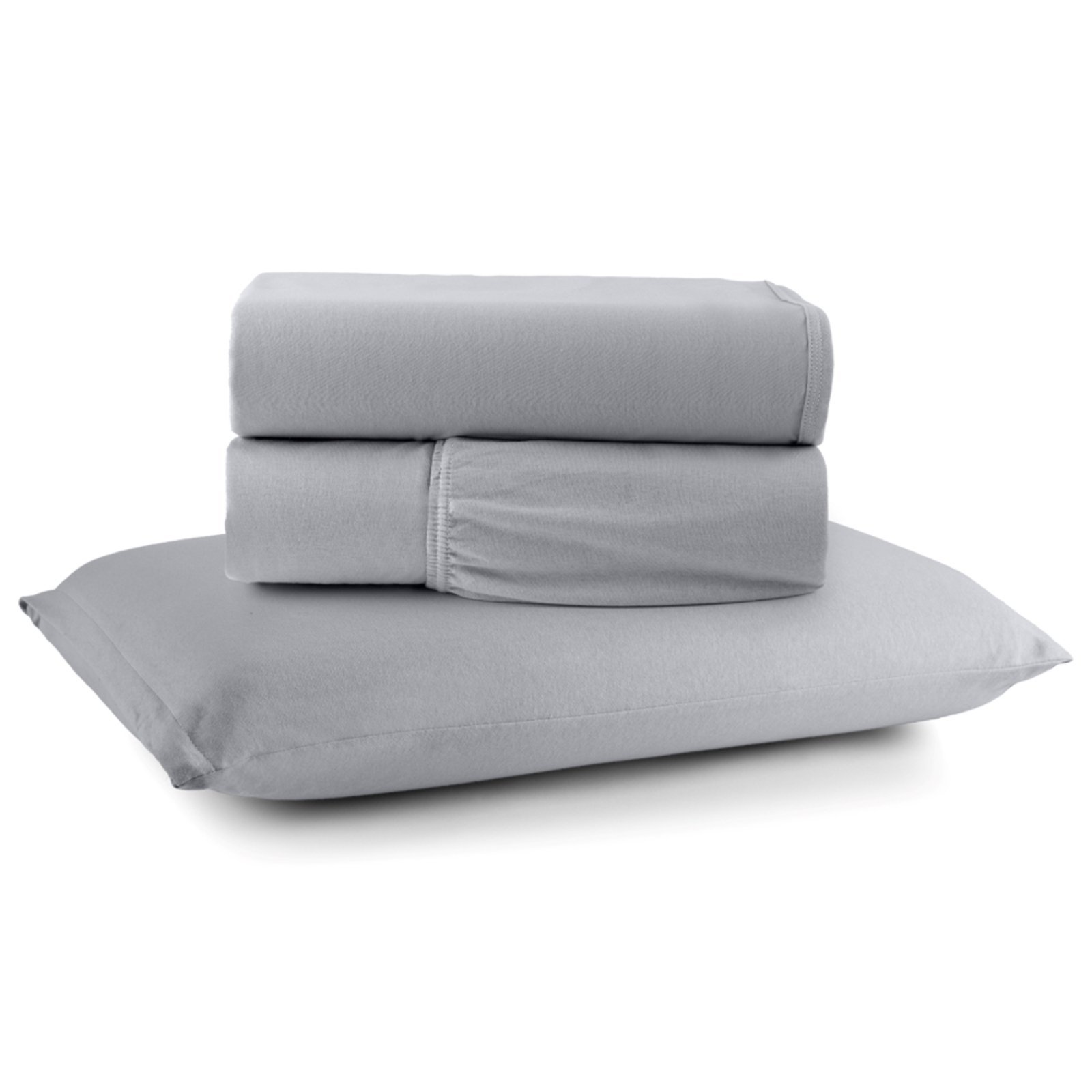 Jogo Cama Lençol Casa Scarpa Sonnet Solteiro Malha Lisa Algodão Macio 3 Peças - Cinza