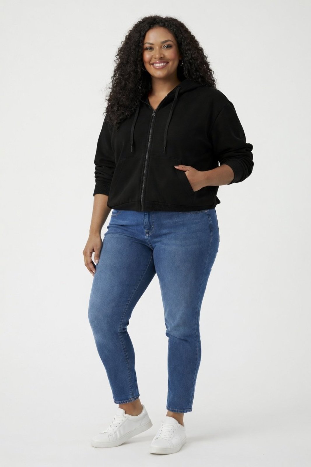 Moletom Cropped D Bell Outlet Fashion Com Ziper Preto