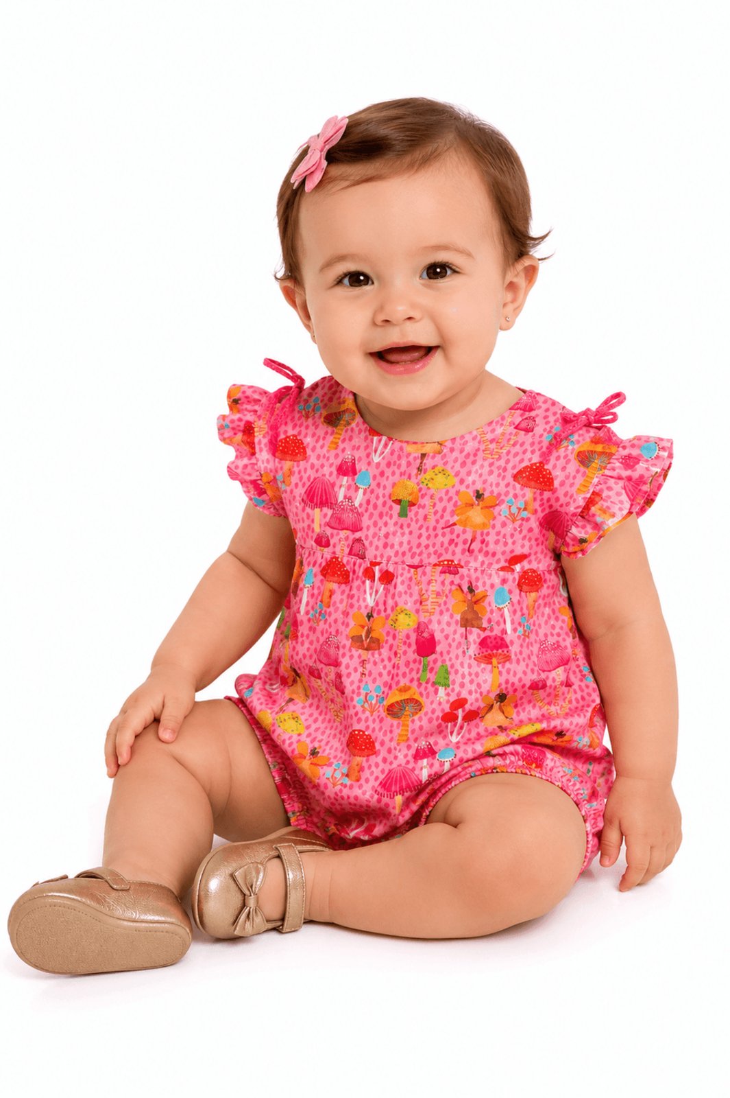 Infantil - Macaquinho Menina Bosque das Fadas Alphabeto Rosa Rosa
