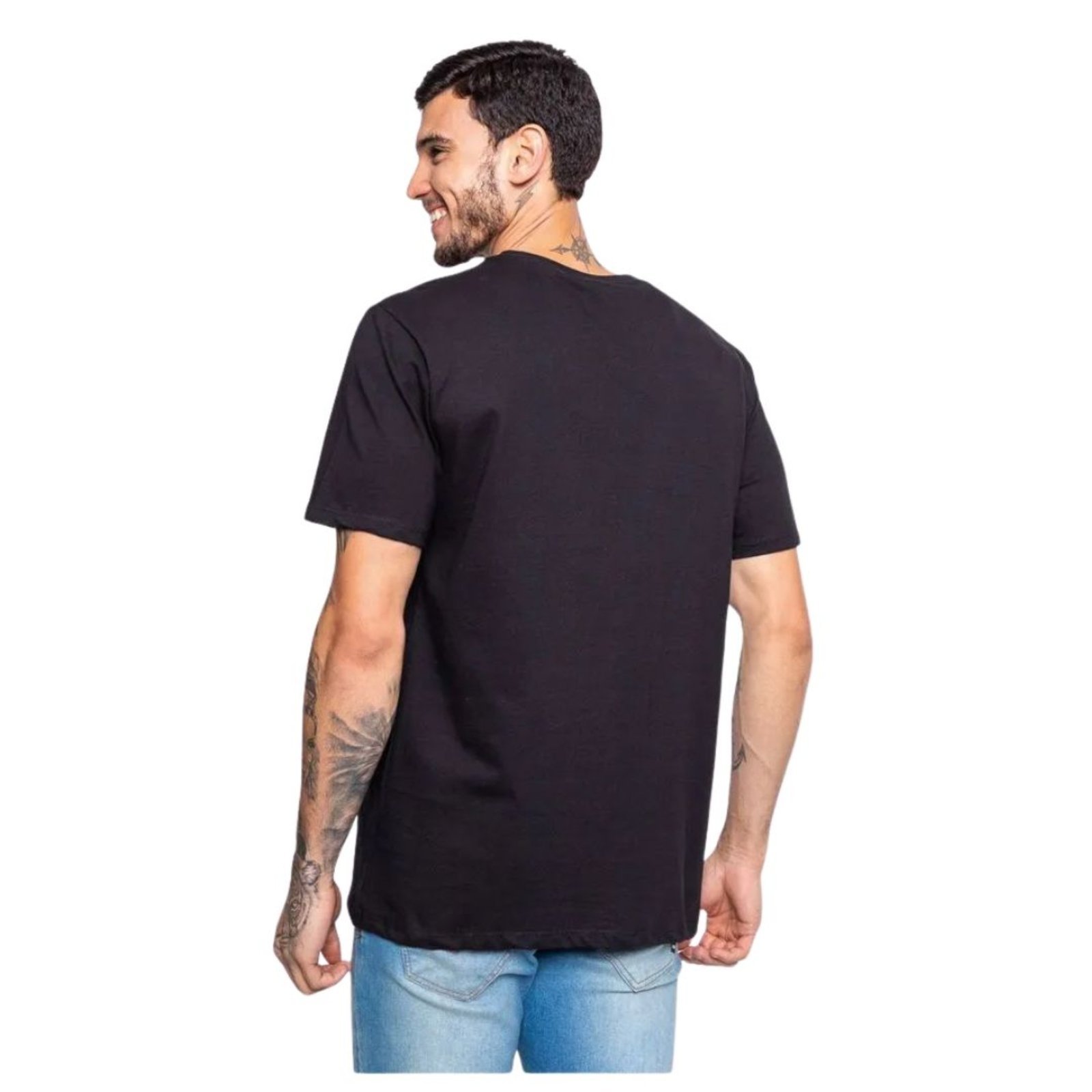 Vista 3 Camiseta Ecko Unltdo Logo Dourada Preta Básica preto Ecko preto