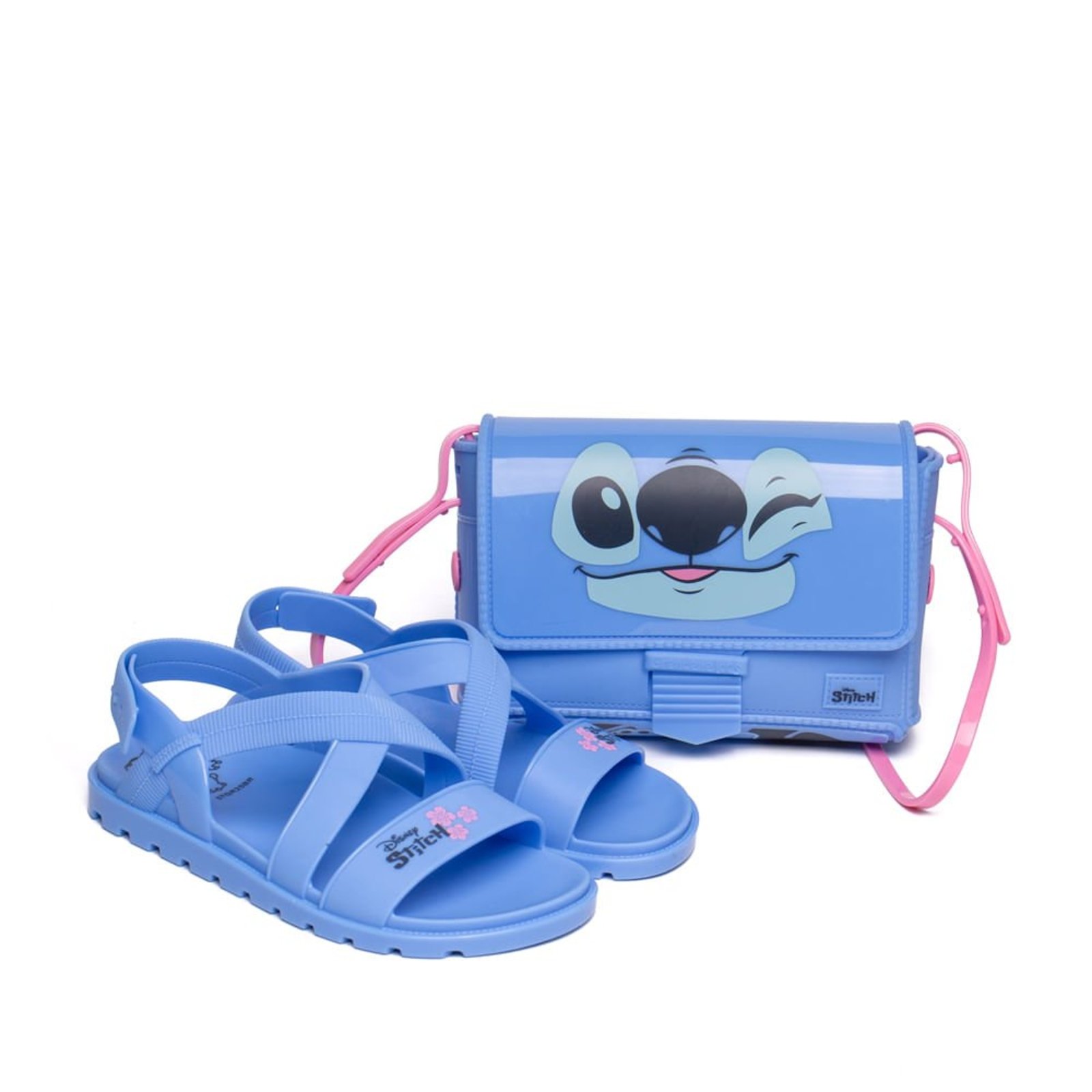 Infantil - Sandália Grendene Disney Stitch Bolsa Azul/Rosa