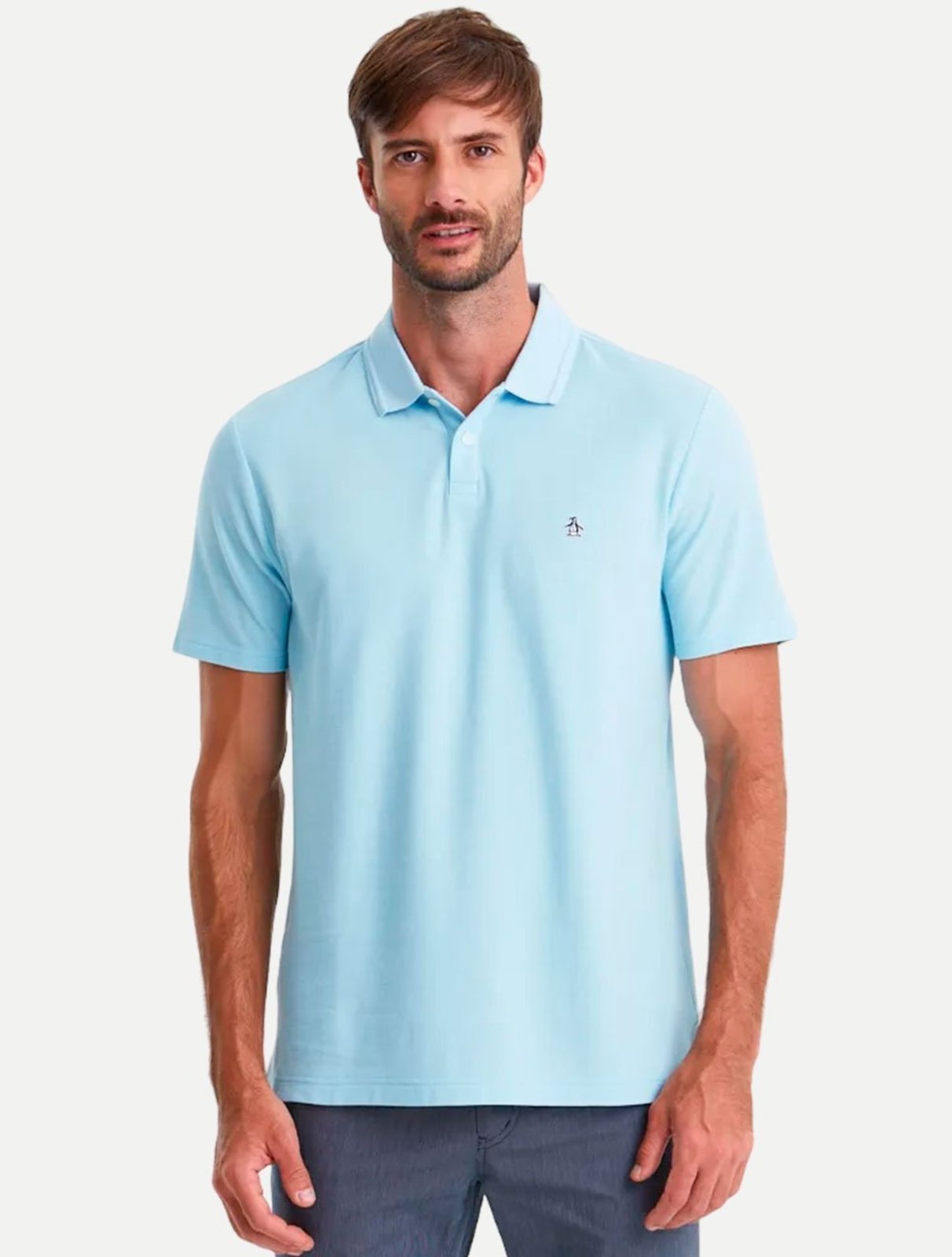 Polo Original Penguin Masculina Regular Piquet OCKBB11970 Azul Claro