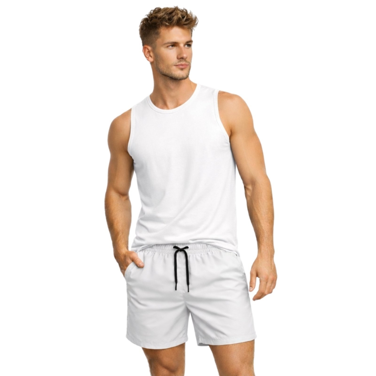 Conjunto Regata Algodão e Short Tactel Elastano