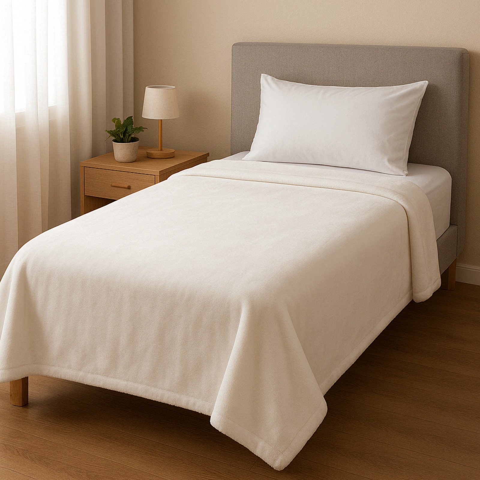Manta Blanket High 300 Toque De Seda Solteiro 150x220cm - Kacyumara - Branco