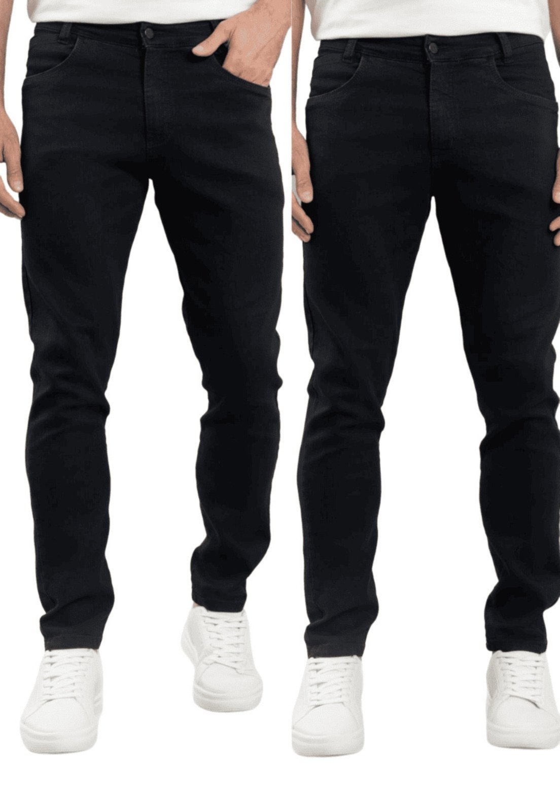 Kit 2 Calças Jeans Preta Slim Masculina Lemier Collection