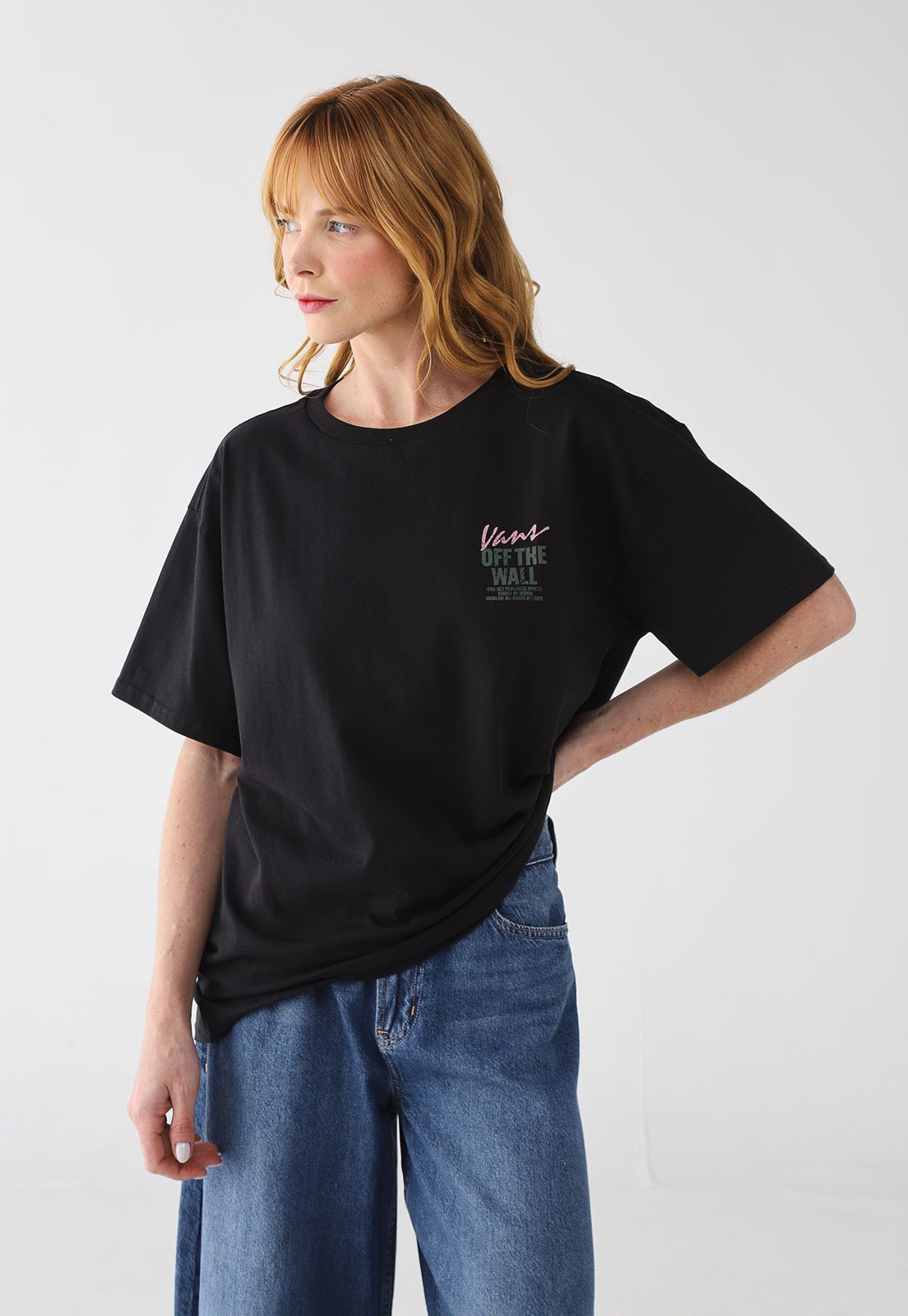 Vista 3 Camiseta Feminina Vans Knit Preta preto Vans preto