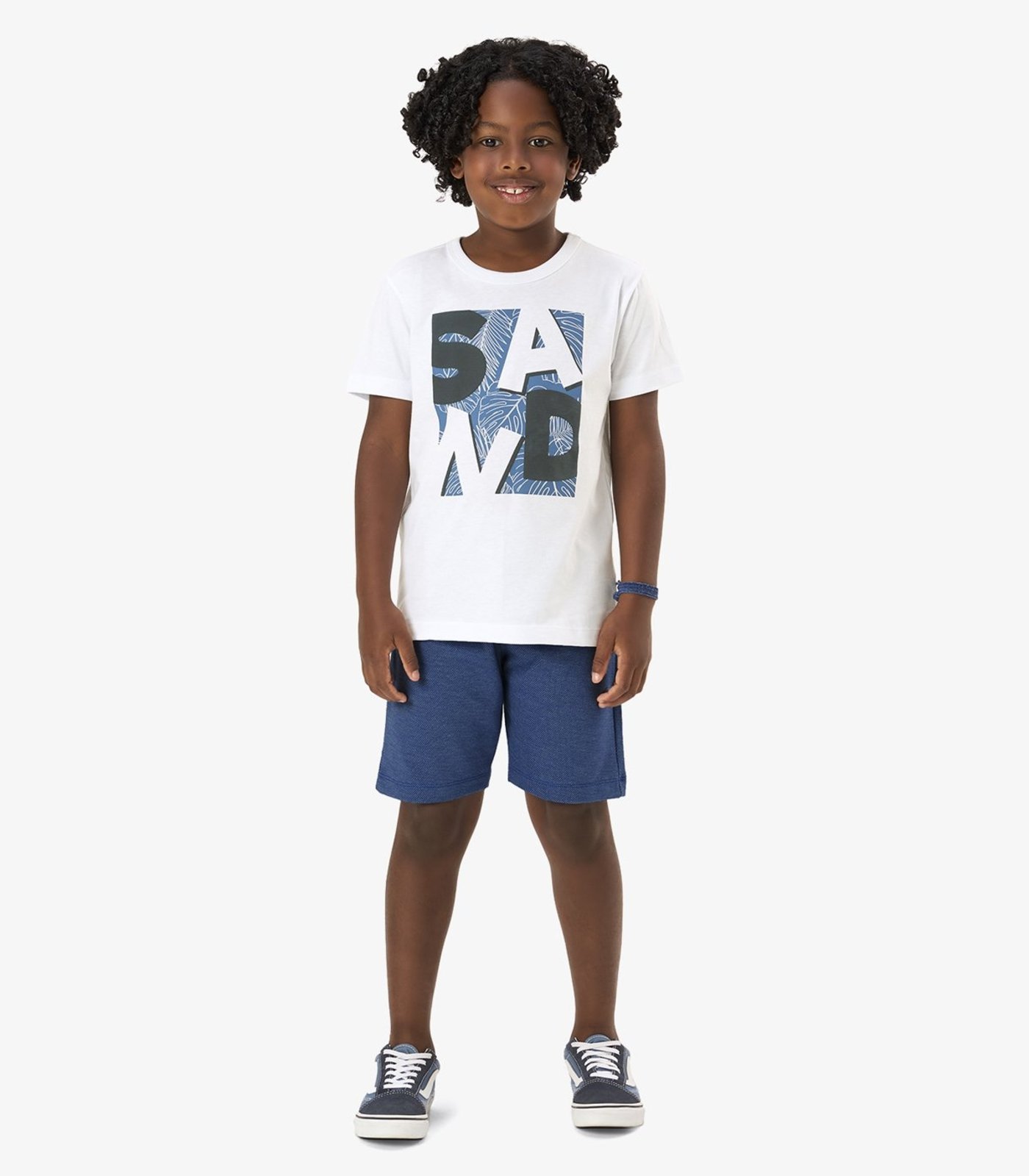 Infantil - Conjunto Camiseta Com Bermuda Rovi Branco
