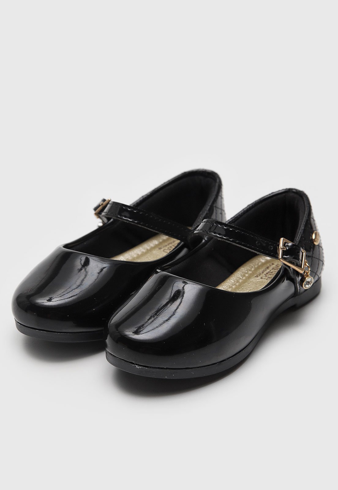 Vista 2 Infantil - Sapatilha Klin Princesa Verniz Preta preto Klin preto