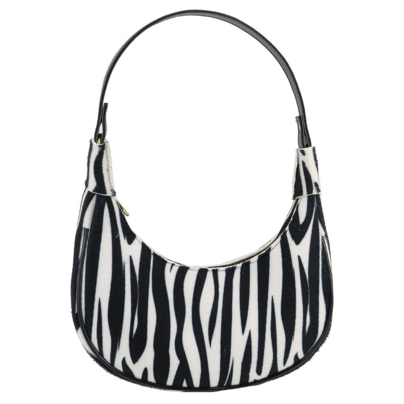 Bolsa Feminina Anna Andrade Bolsa Casual De Ombro Cluth Meia Lua Animal Print Zebra