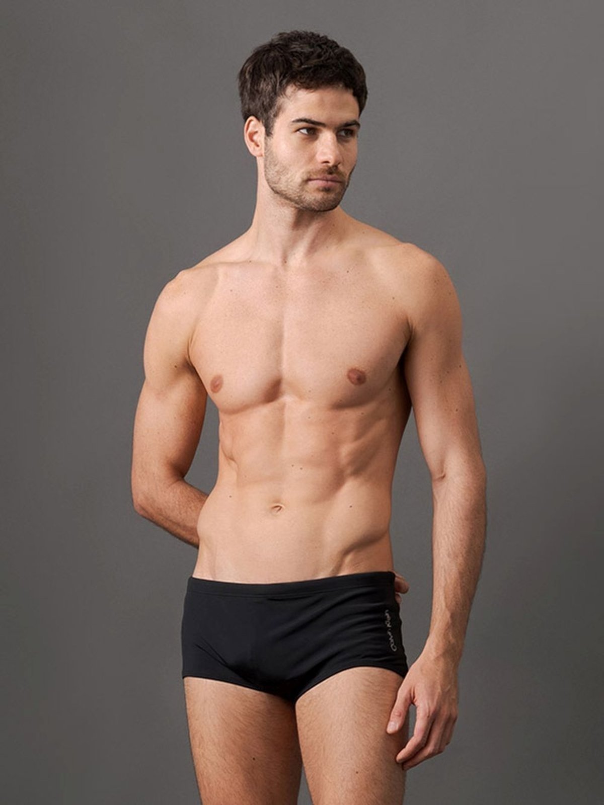 Vista 2 Sunga Trunk Básica Lisa Swimwear Calvin Klein Calvin Klein Swimwear preto Calvin Klein Swimwear preto