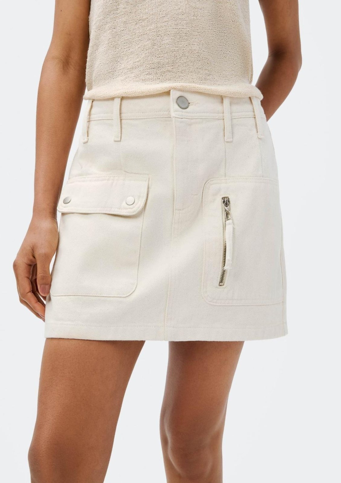 Vista 3 Saia De Sarja Cargo Estonada Hering off-white Hering off-white