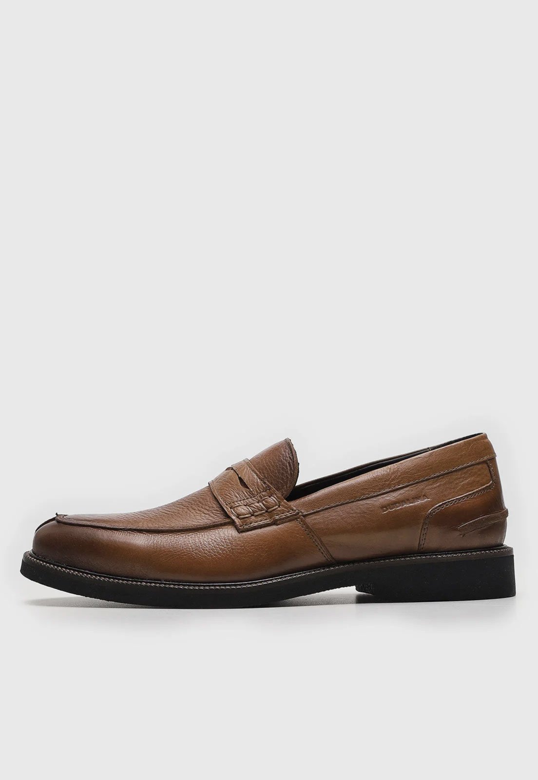 Mocassim de Couro Dudalina Penny Loafer Caramelo