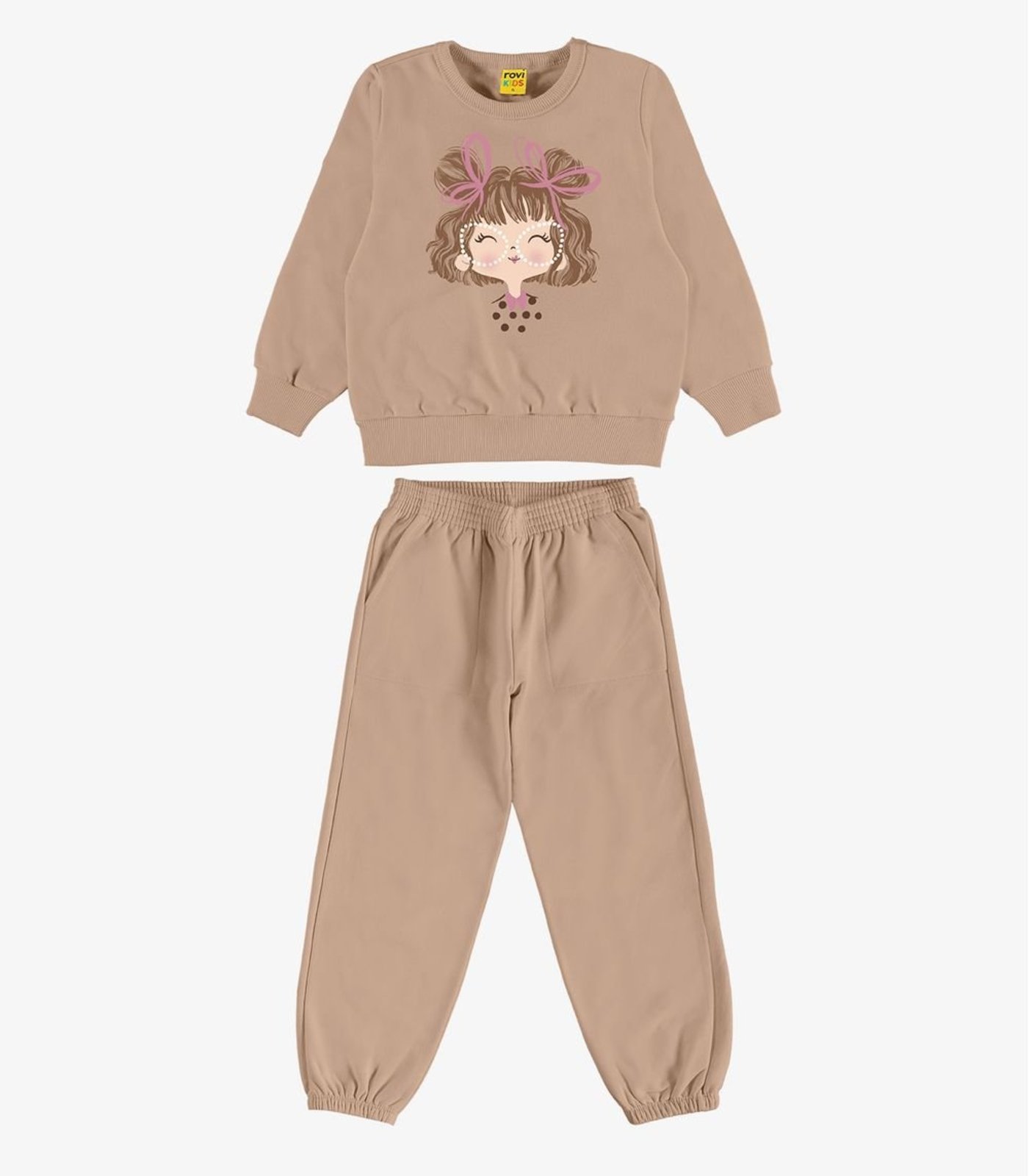 Infantil - Conjunto Blusão Com Calça Menina Rovi Marrom