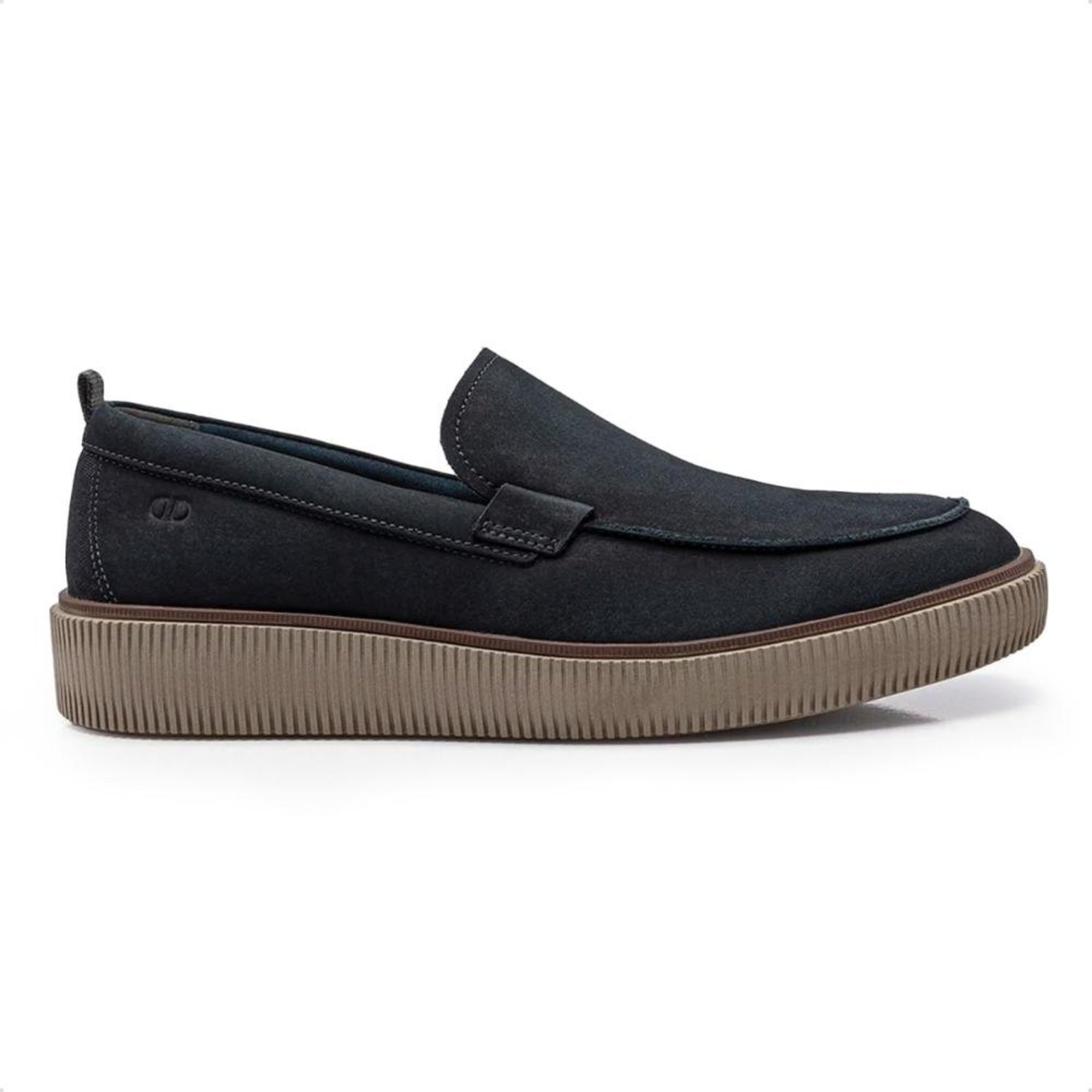 Sapato Social de Couro Democrata Masculino Slip-on Metropolitan Marino 604402 Azul Marinho