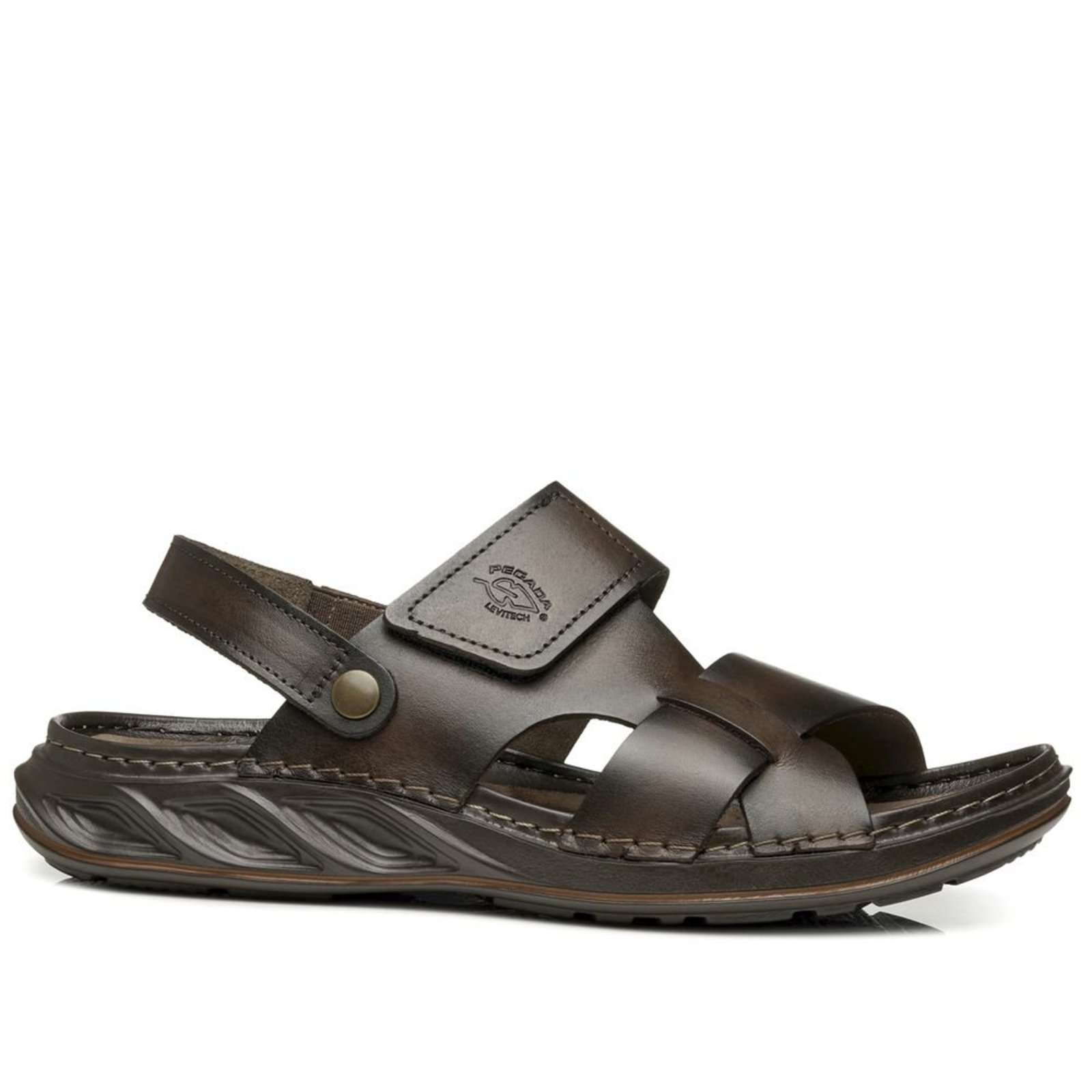 Sandália Pegada Masculino em Couro Cravo 134107-02 Chinelo Pegada Masculino em Couro Cravo 134107-02 38