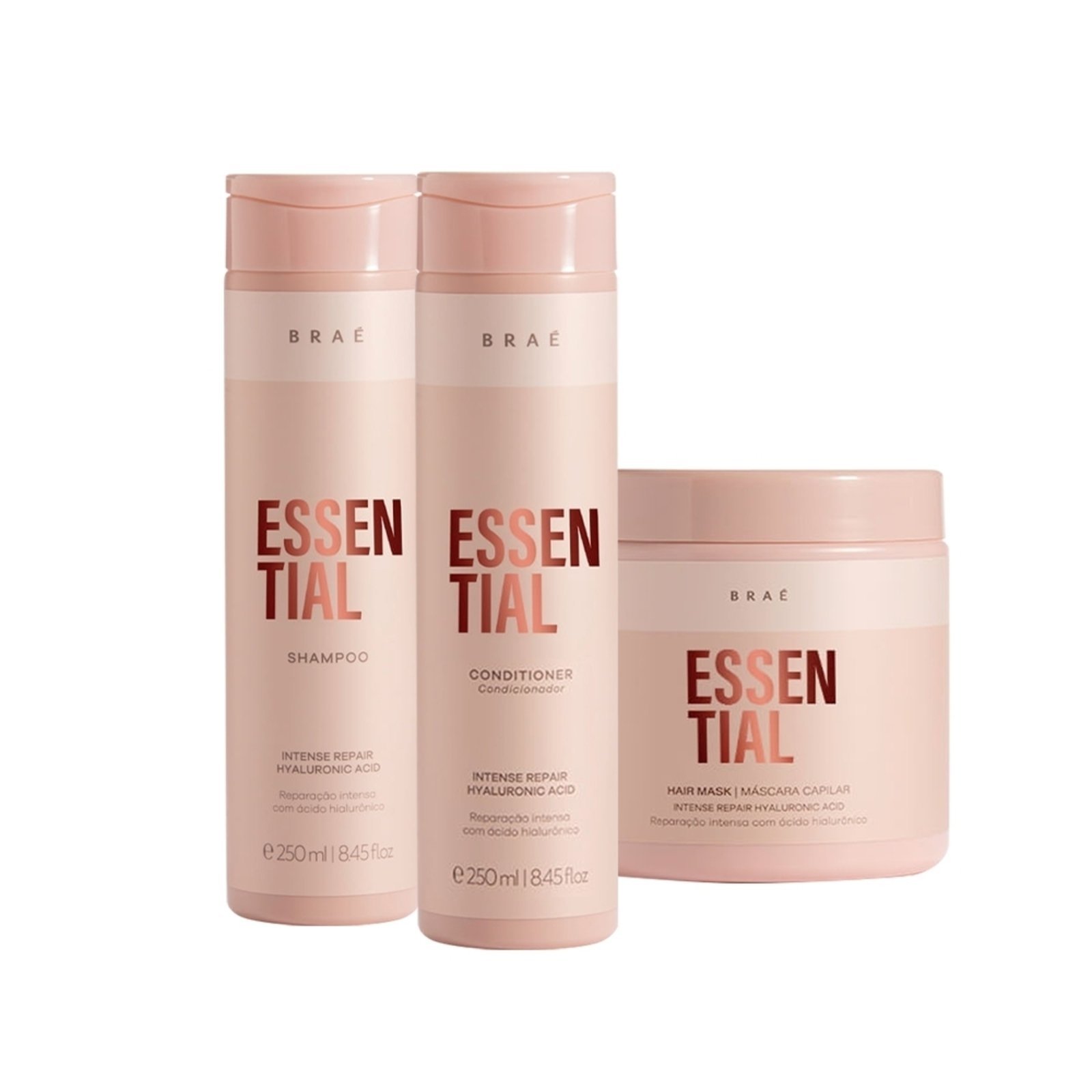 Vista 3 Kit Braé Essential Hair Repair Tratamento Especial (3 produtos) multicolorido BRAÉ multicolorido