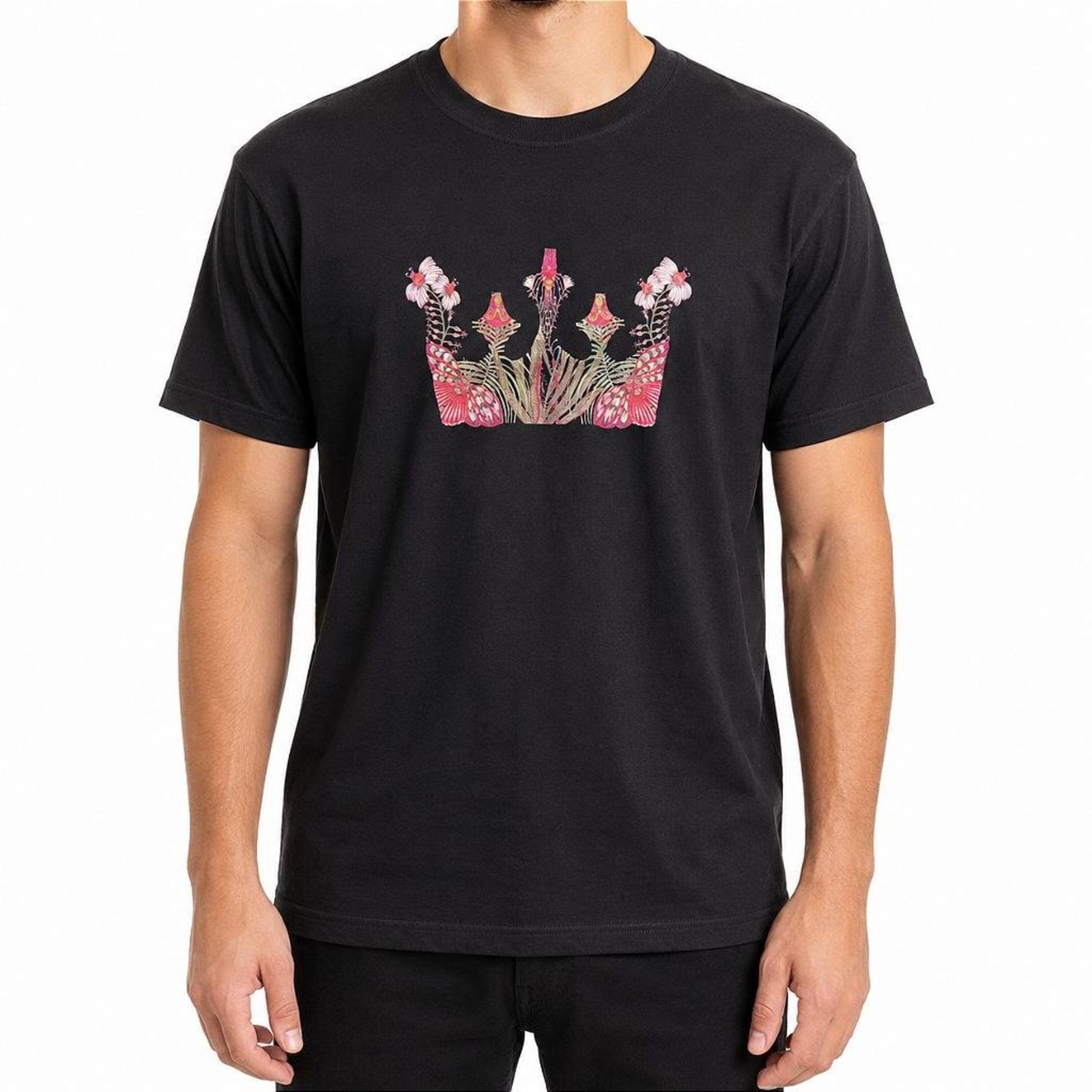 Camiseta Osklen Vintage Coroa Floral Masculina Preto