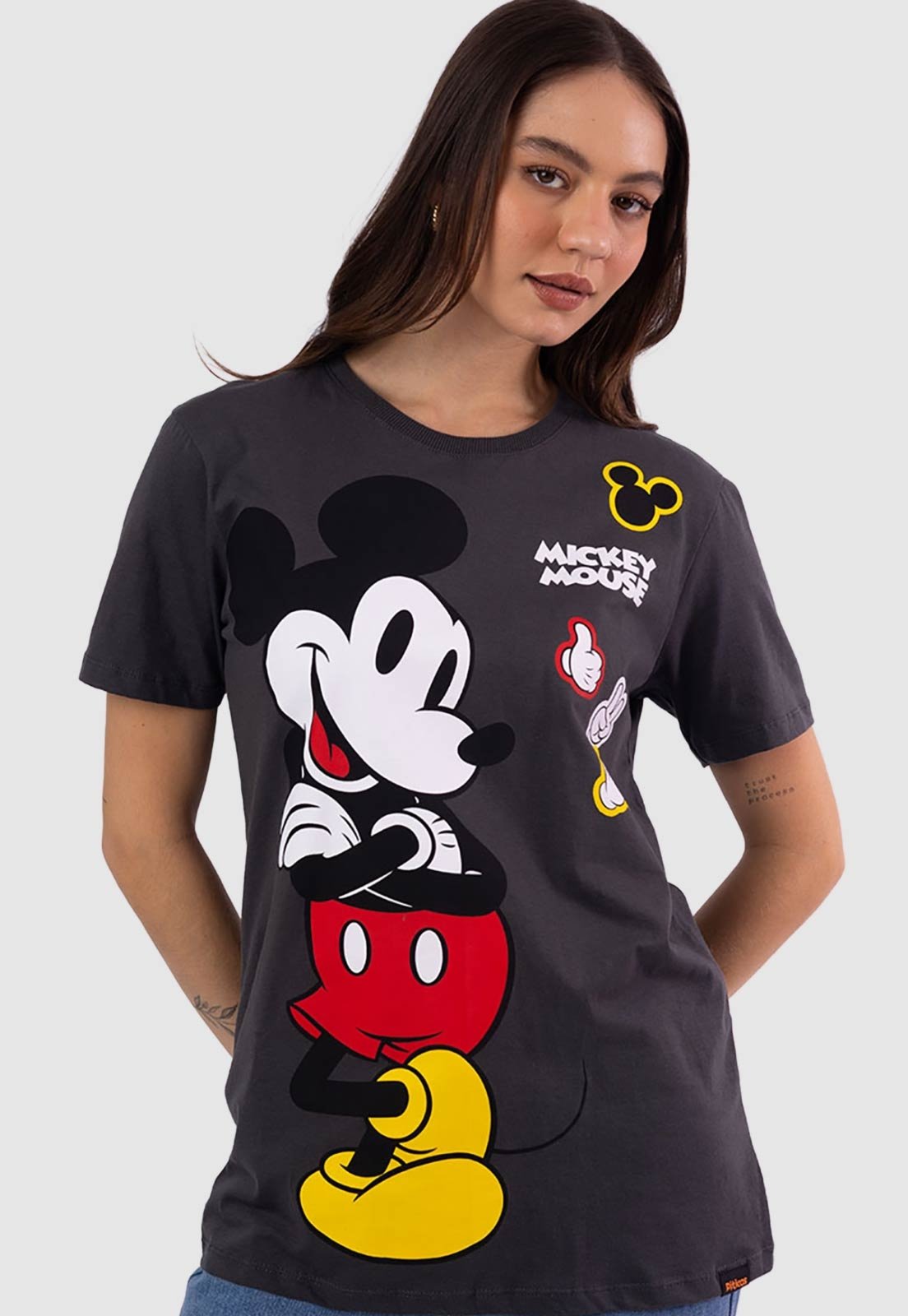 Camiseta Piticas Disney Mickey Mouse Stickers Chumbo
