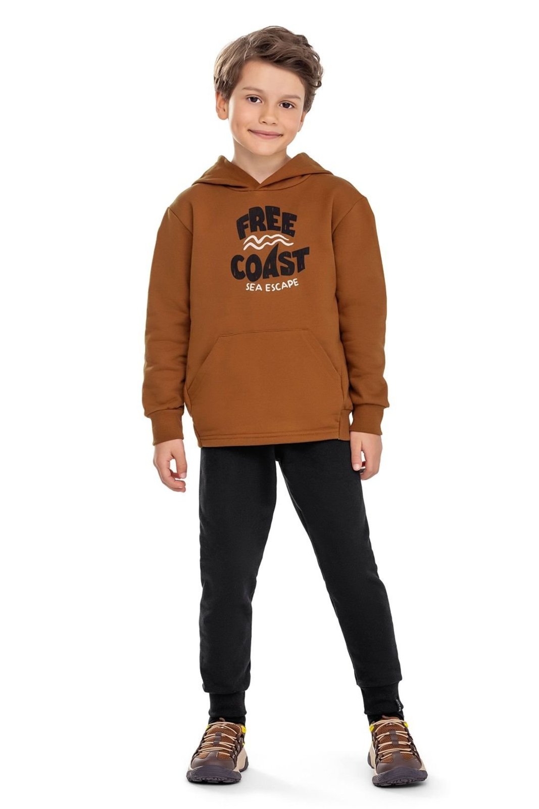 Infantil - Conjunto Longo Menino Ondas Elian Marrom